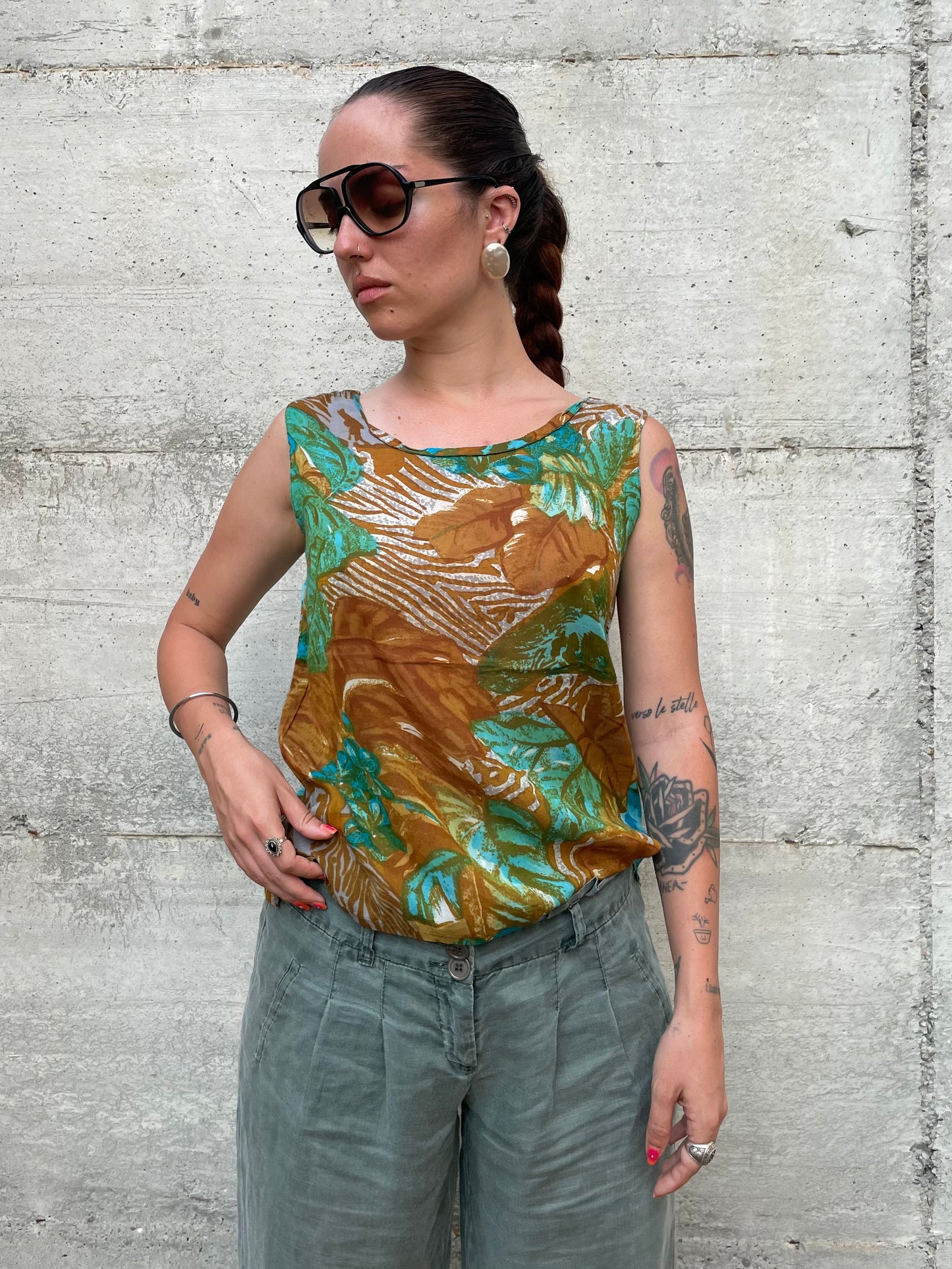 Top fantasia 100% viscosa, taglia S/M