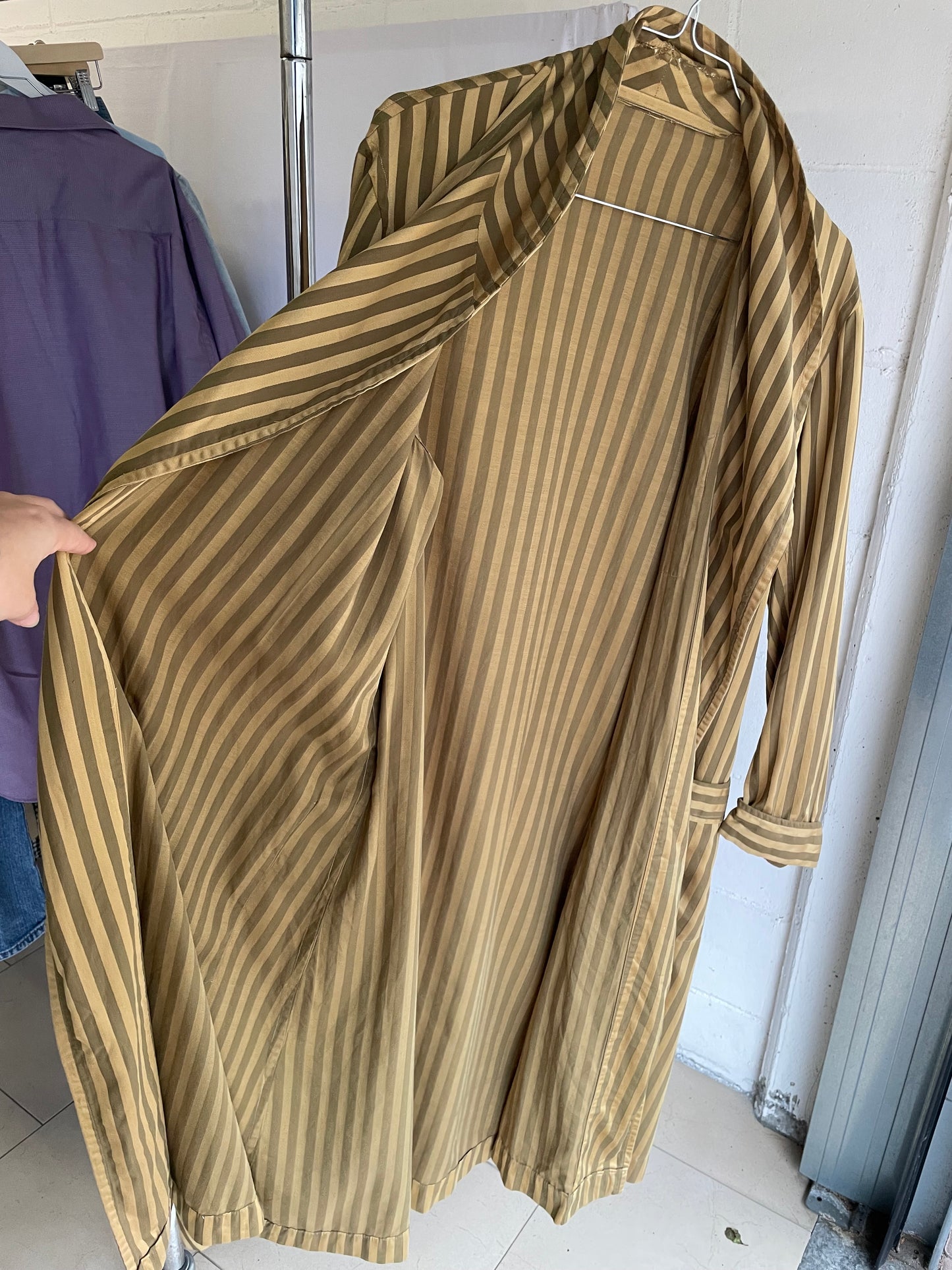 Vestaglia sartoriale in seta striped - taglia unica