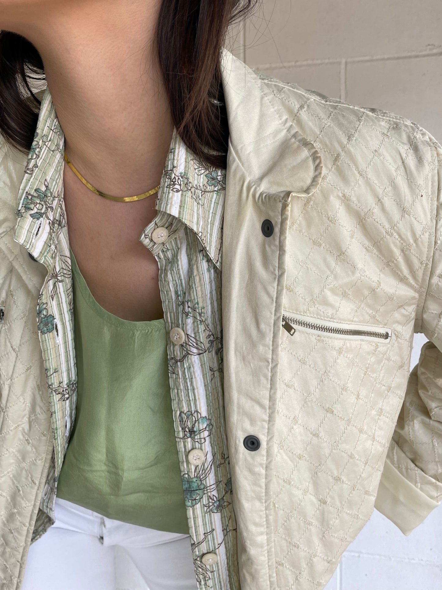 Giacca leggera trapuntata misto cotone avorio - Andrea Marè