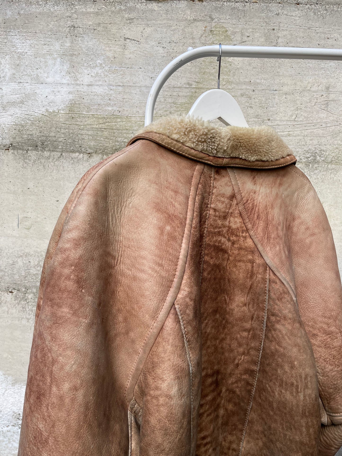Montone donna originale Shearling 80s in nappa sfumata
