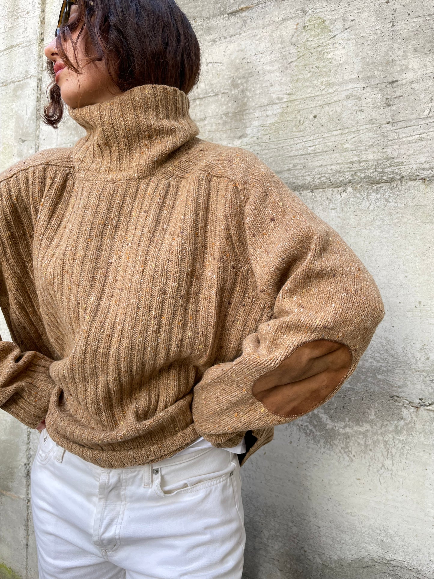 Dolcevita con toppe D'Aniello Boutique 70% lana merinos 30% cashmere