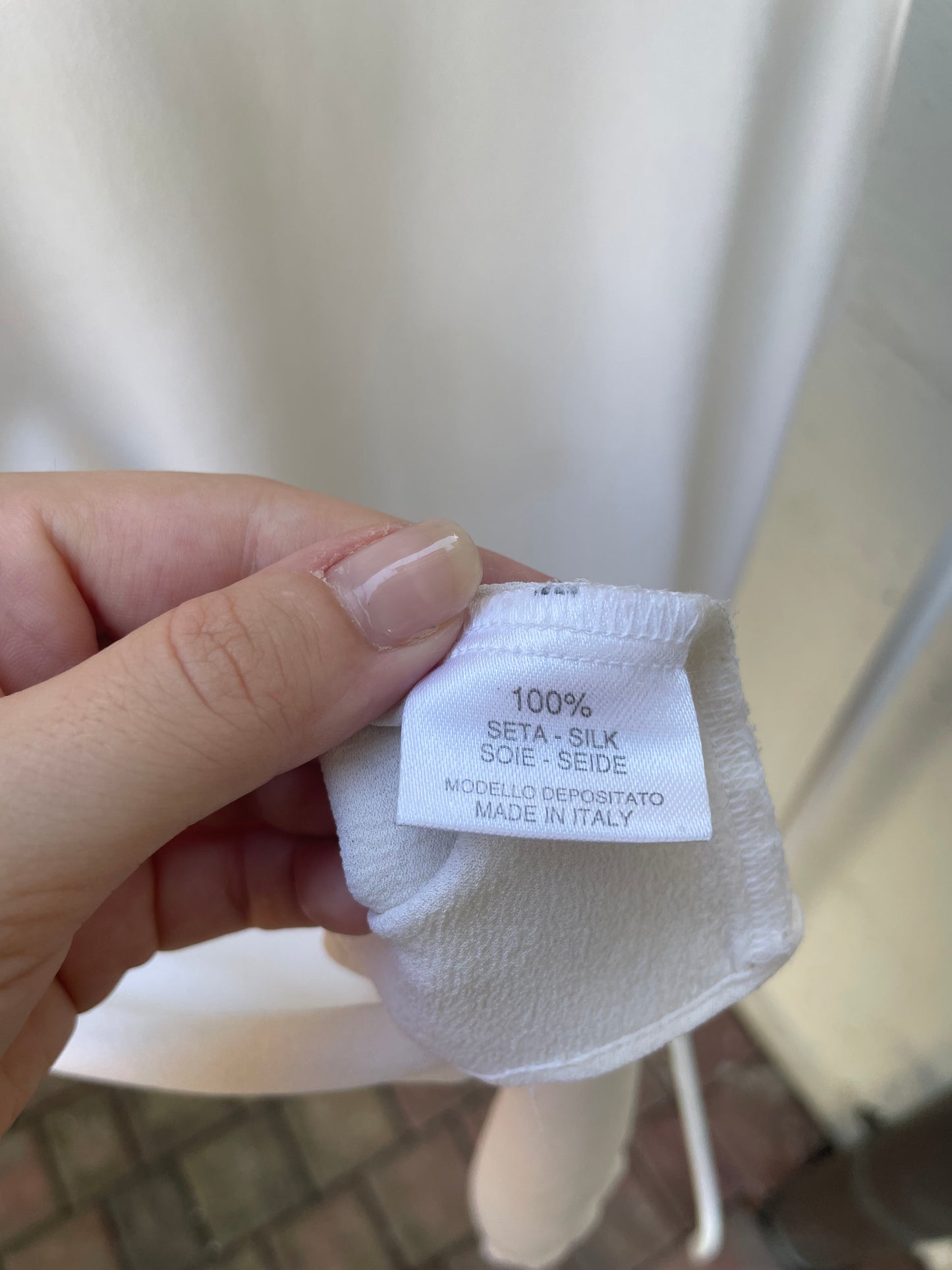 Top latte sartoriale 100% crepe di seta - taglia 44it