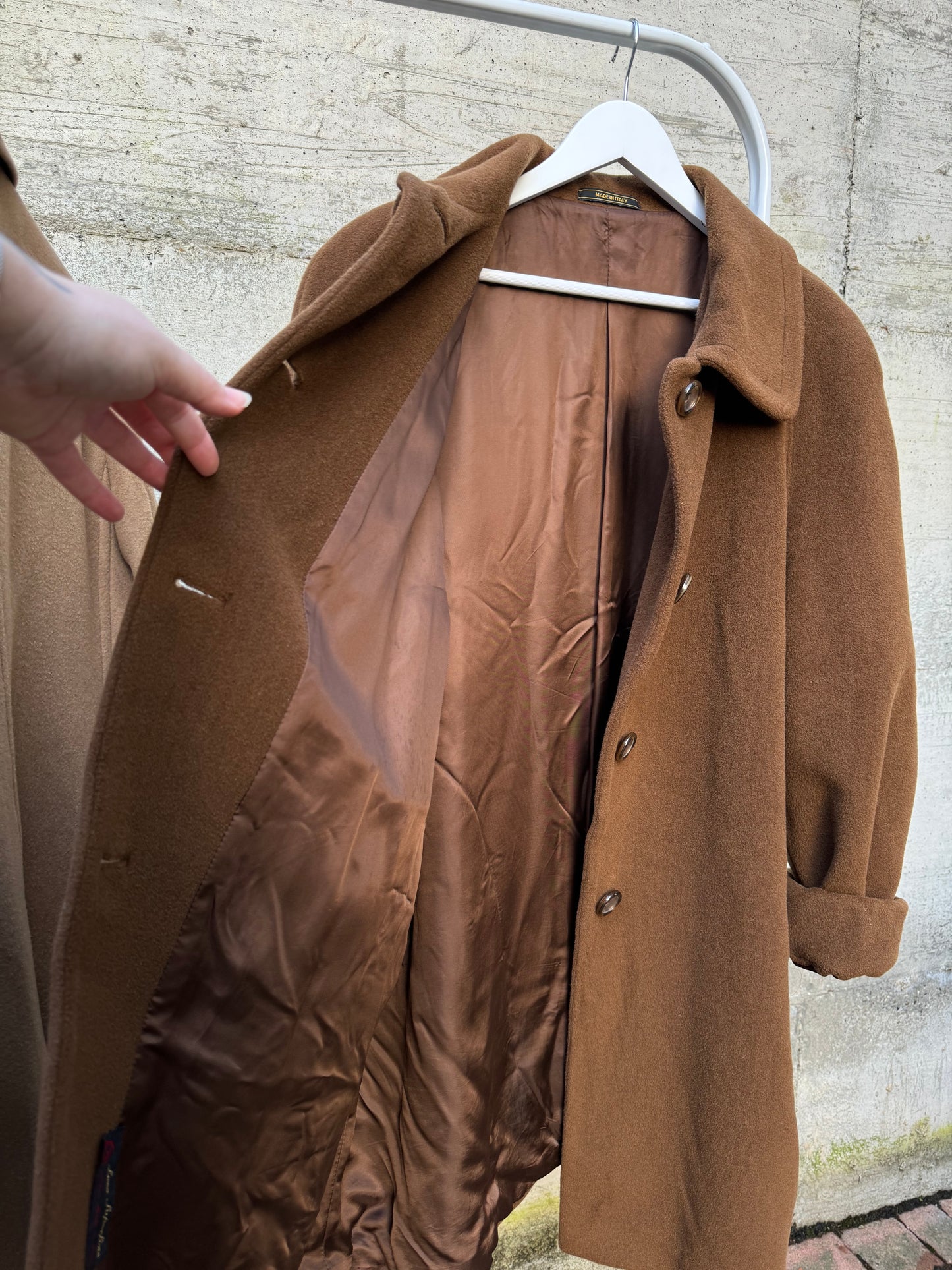 Cappotto sartoriale cioccolato in pura lana vergine superfine