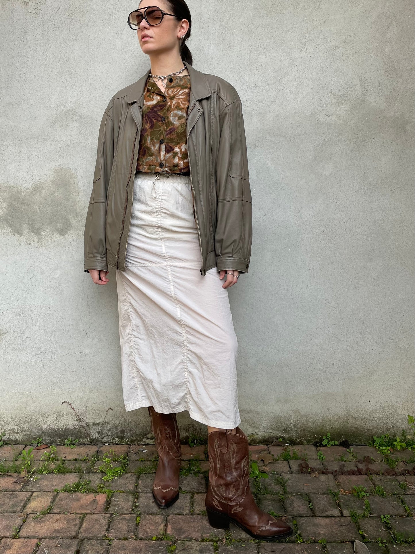 Bomber in nappa tortora