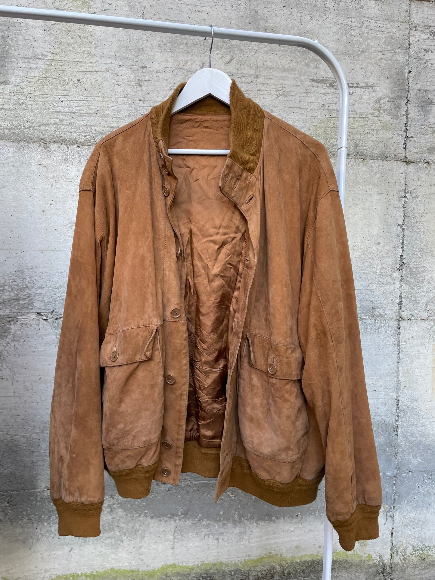 Bomber suede oversize color cognac