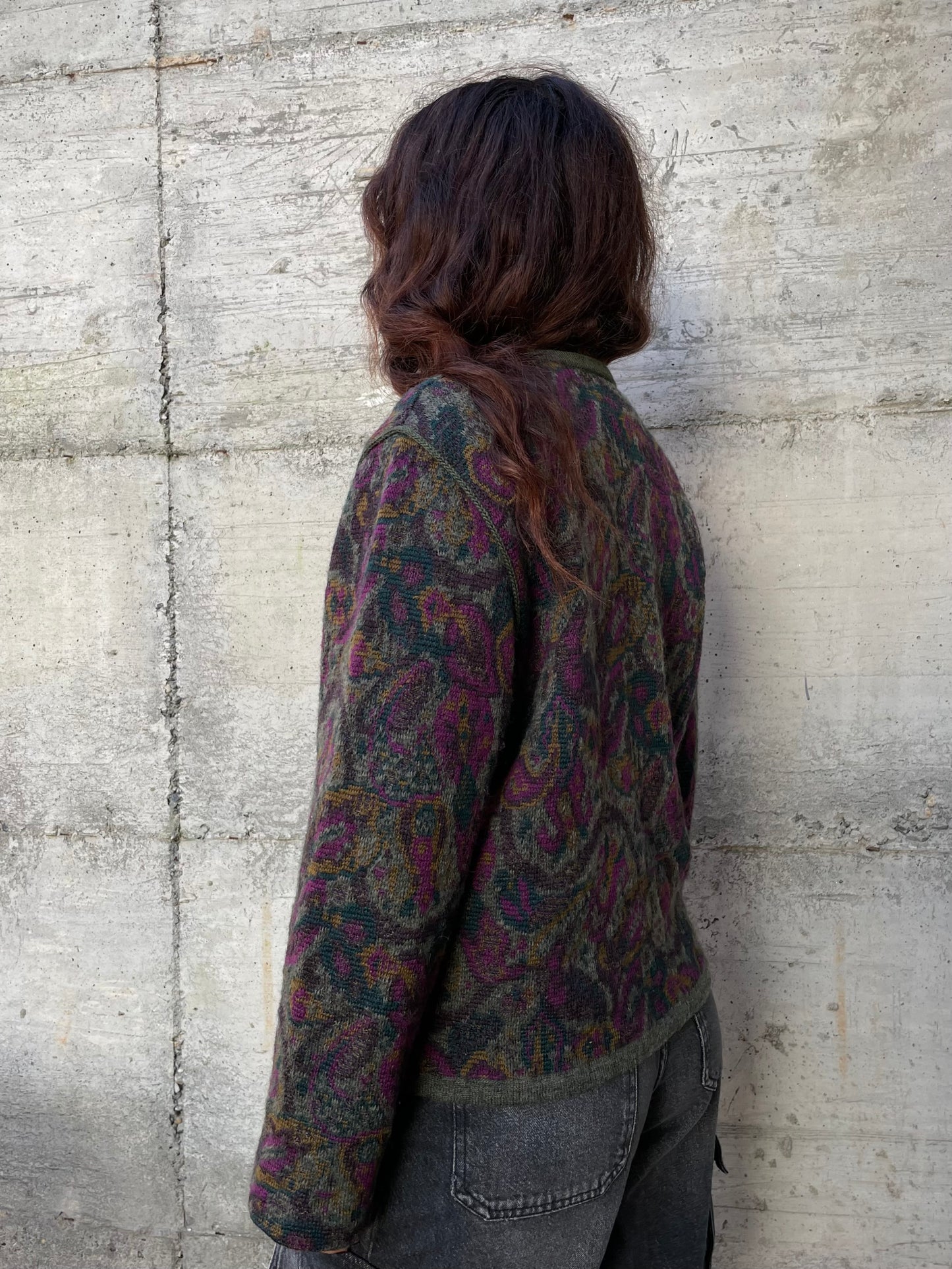 Cardigan Geiger in misto lana e mohair - taglia M/L