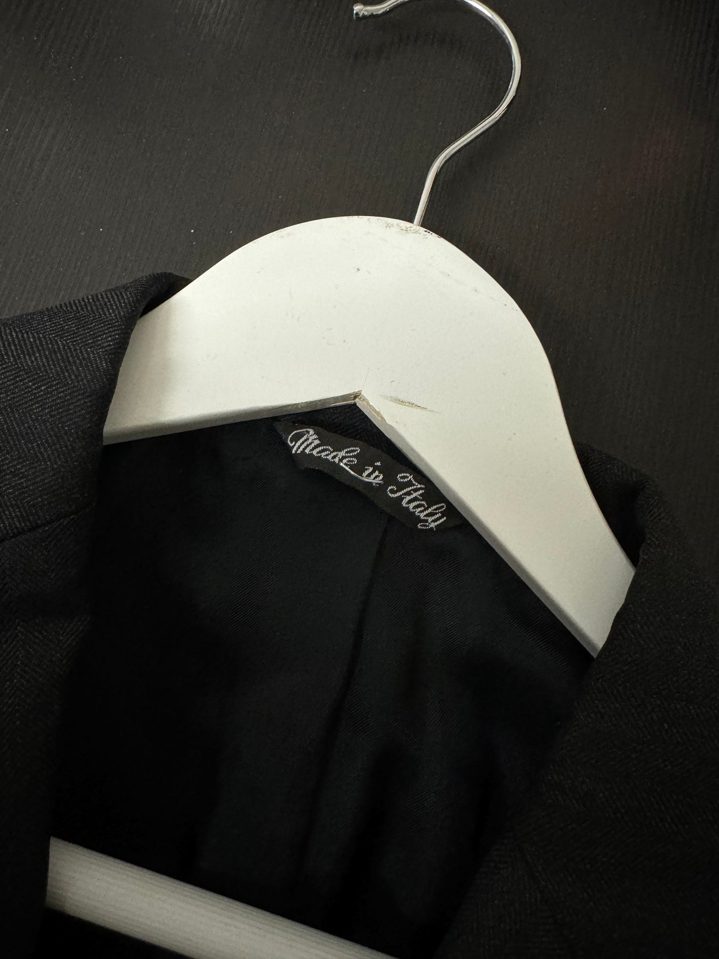 Blazer sartoriale oversize nero gessato, 100% lana