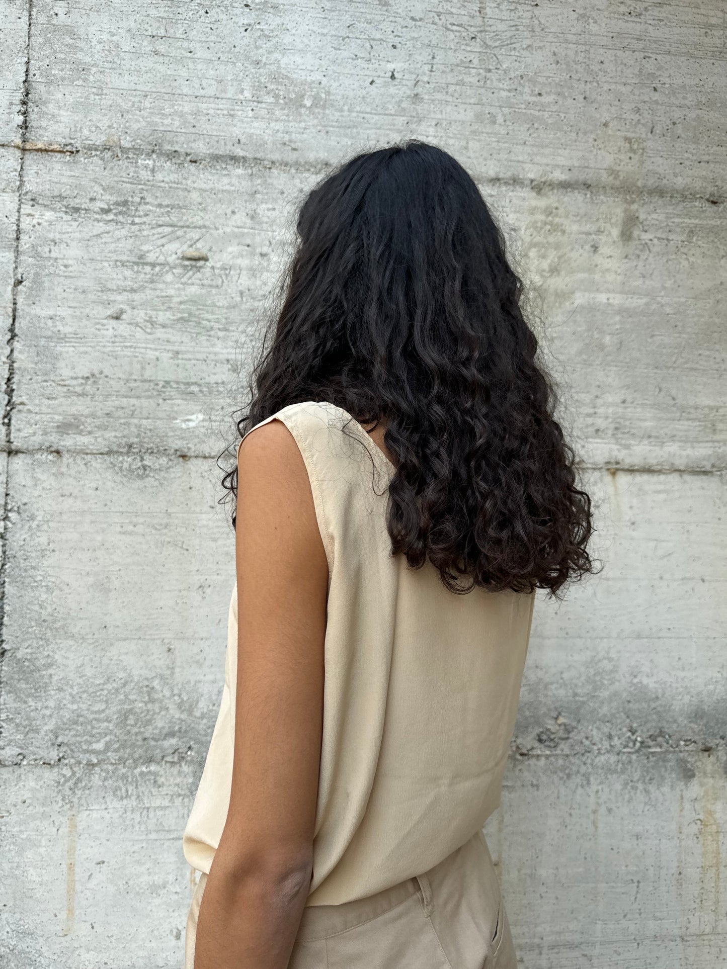 Top sartoriale in pura seta