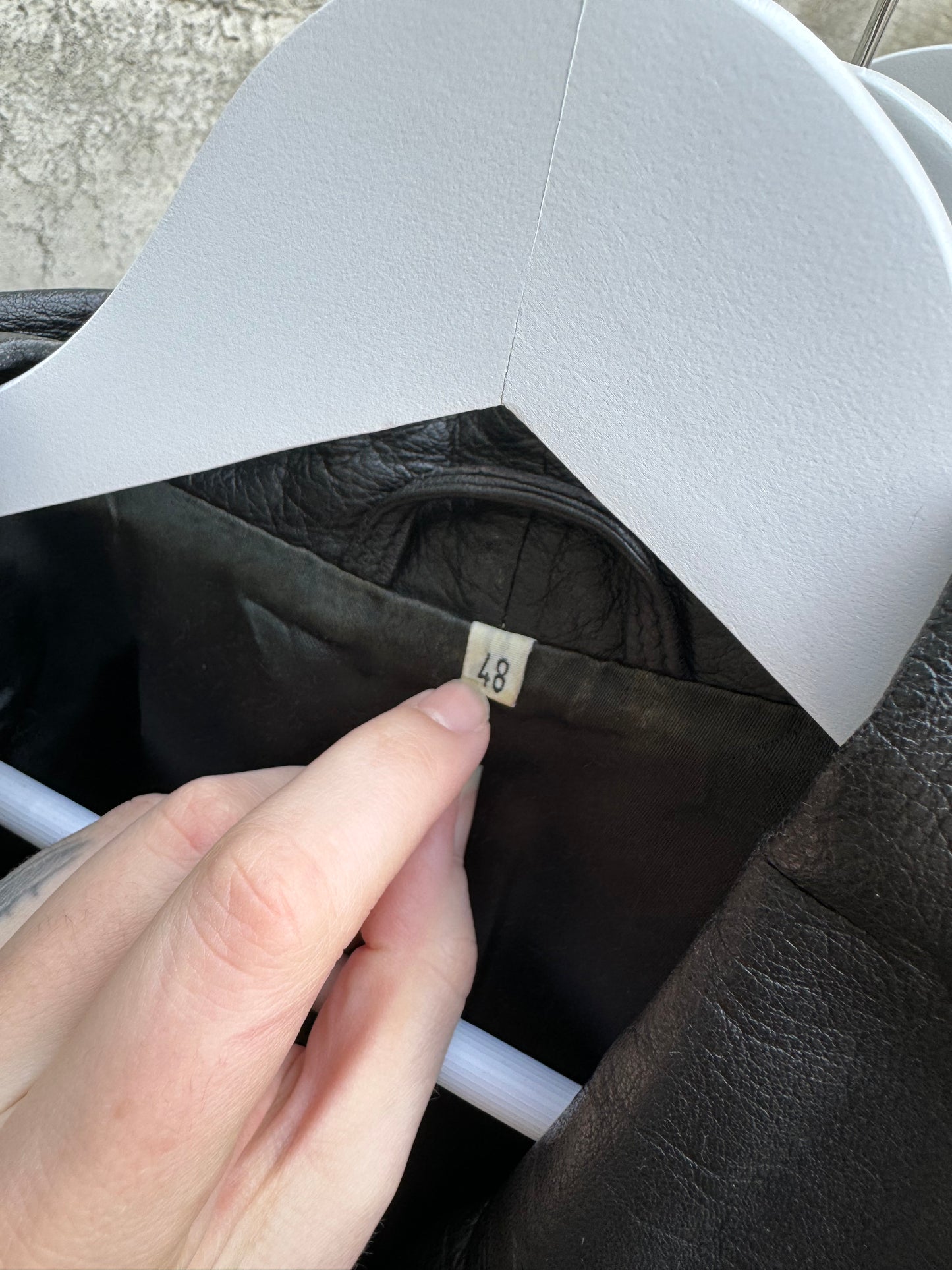 Giacca donna 80s in vera pelle nappata testa di moro