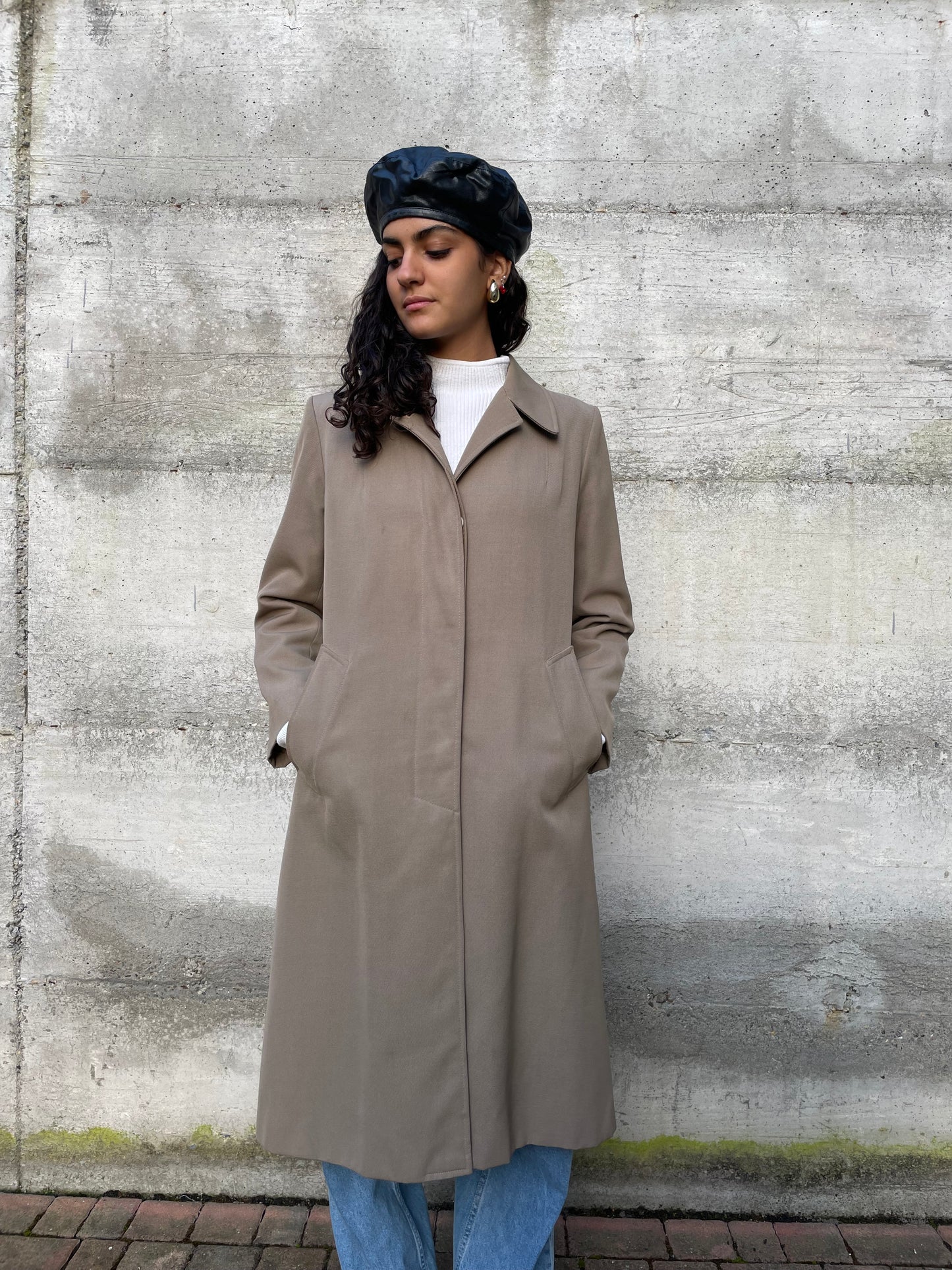 Soprabito sartoriale sabbia foderato misto lana