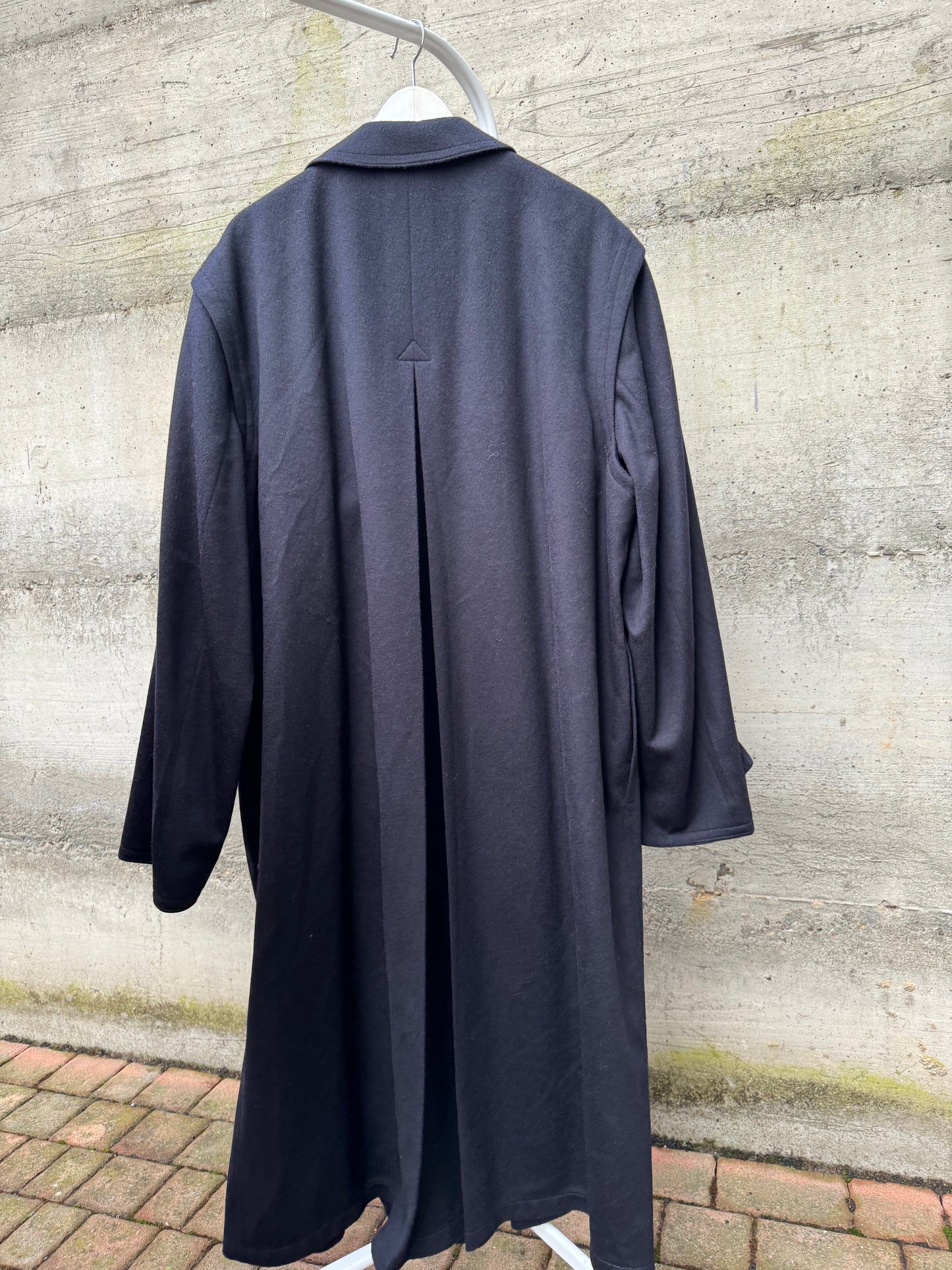 Classico cappotto Loden blu notte in misto lana vergine e alpaca