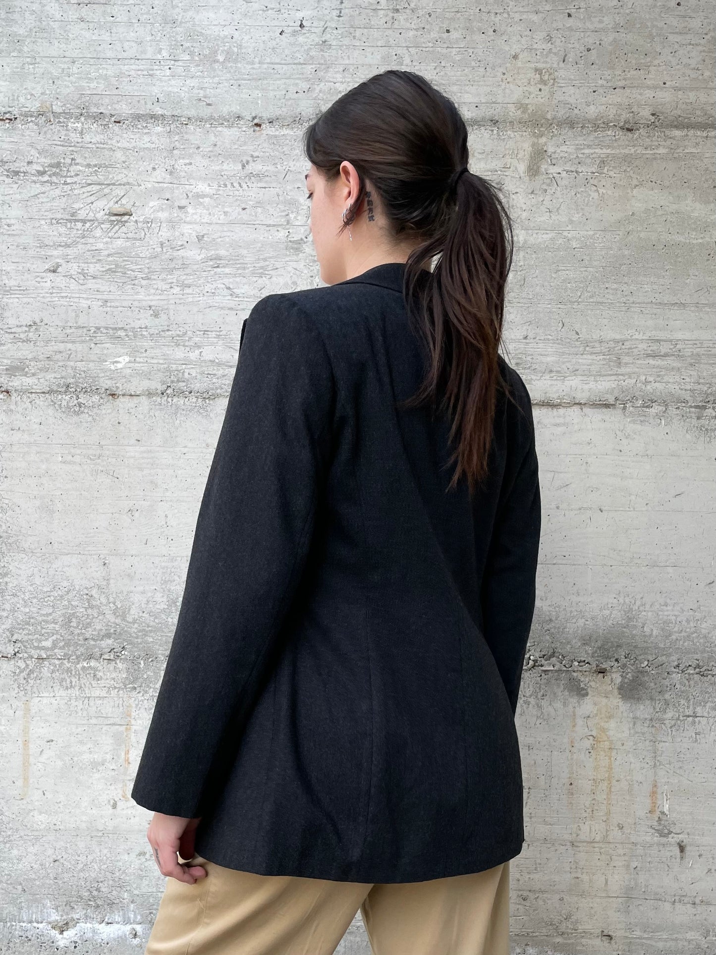 Blazer monopetto lana grigio scuro - 44it donna