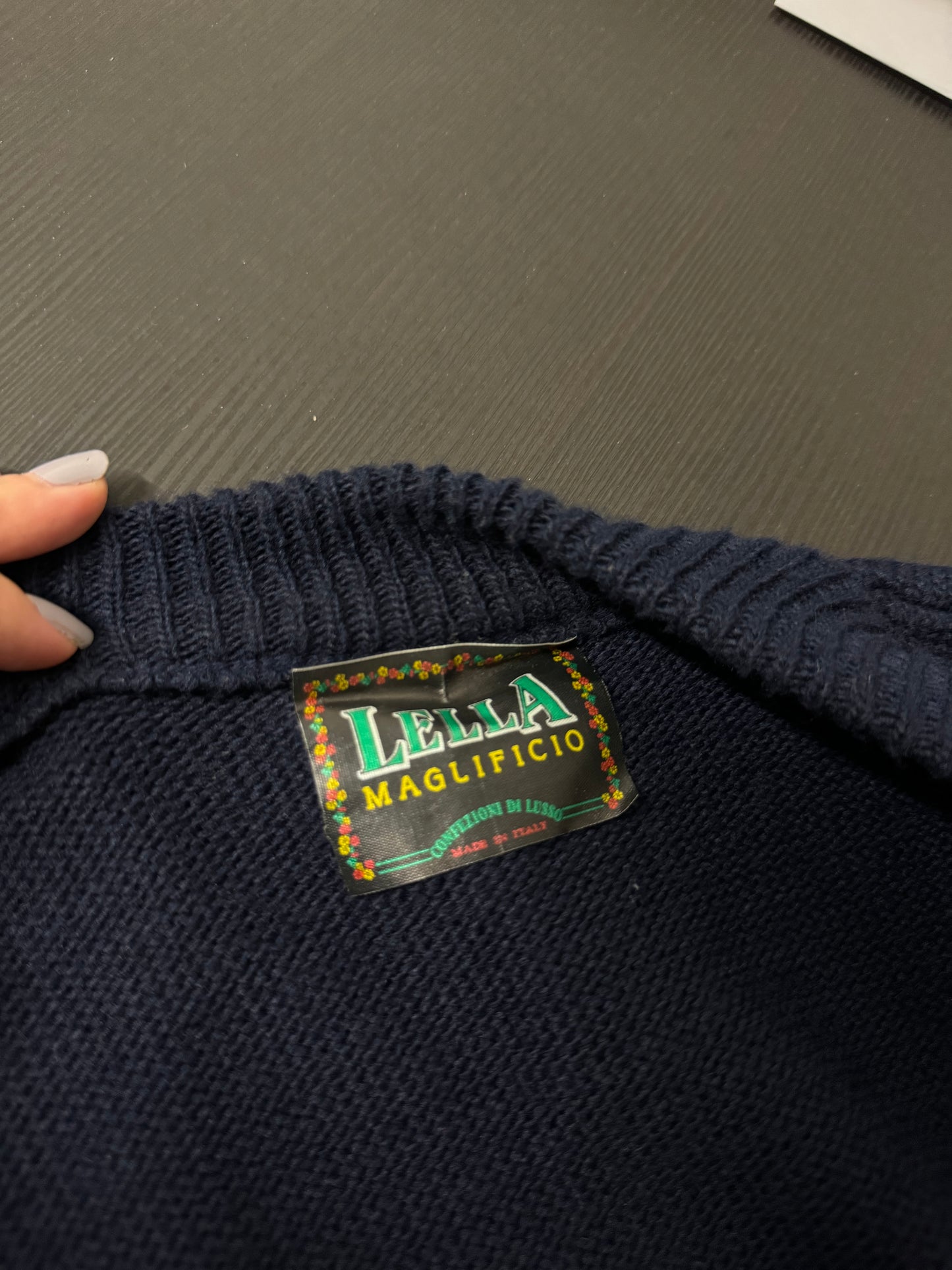 Cardigan trecce sartoriale blu notte