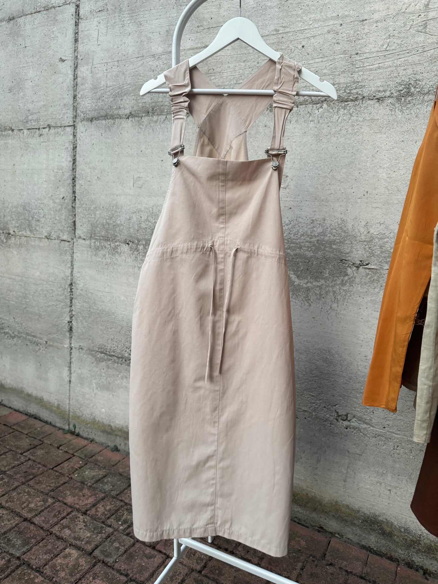 Salopette gonna midi in cotone sabbia taglia 44it
