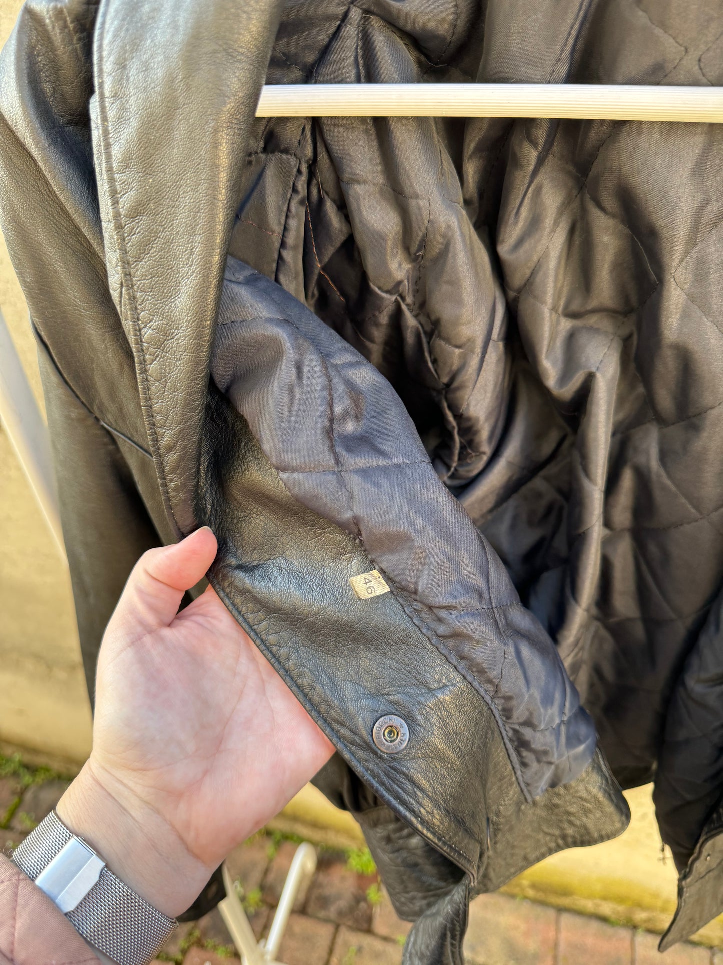 Bomber 80s crop in vera pelle nappata