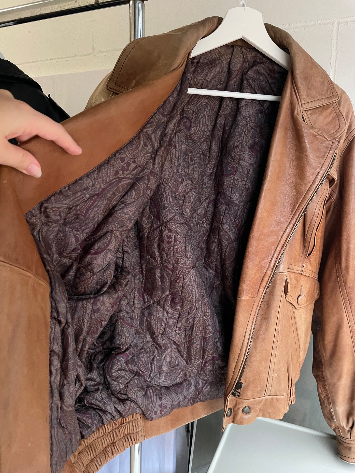 Bomber vera pelle ruggine - taglia L uomo