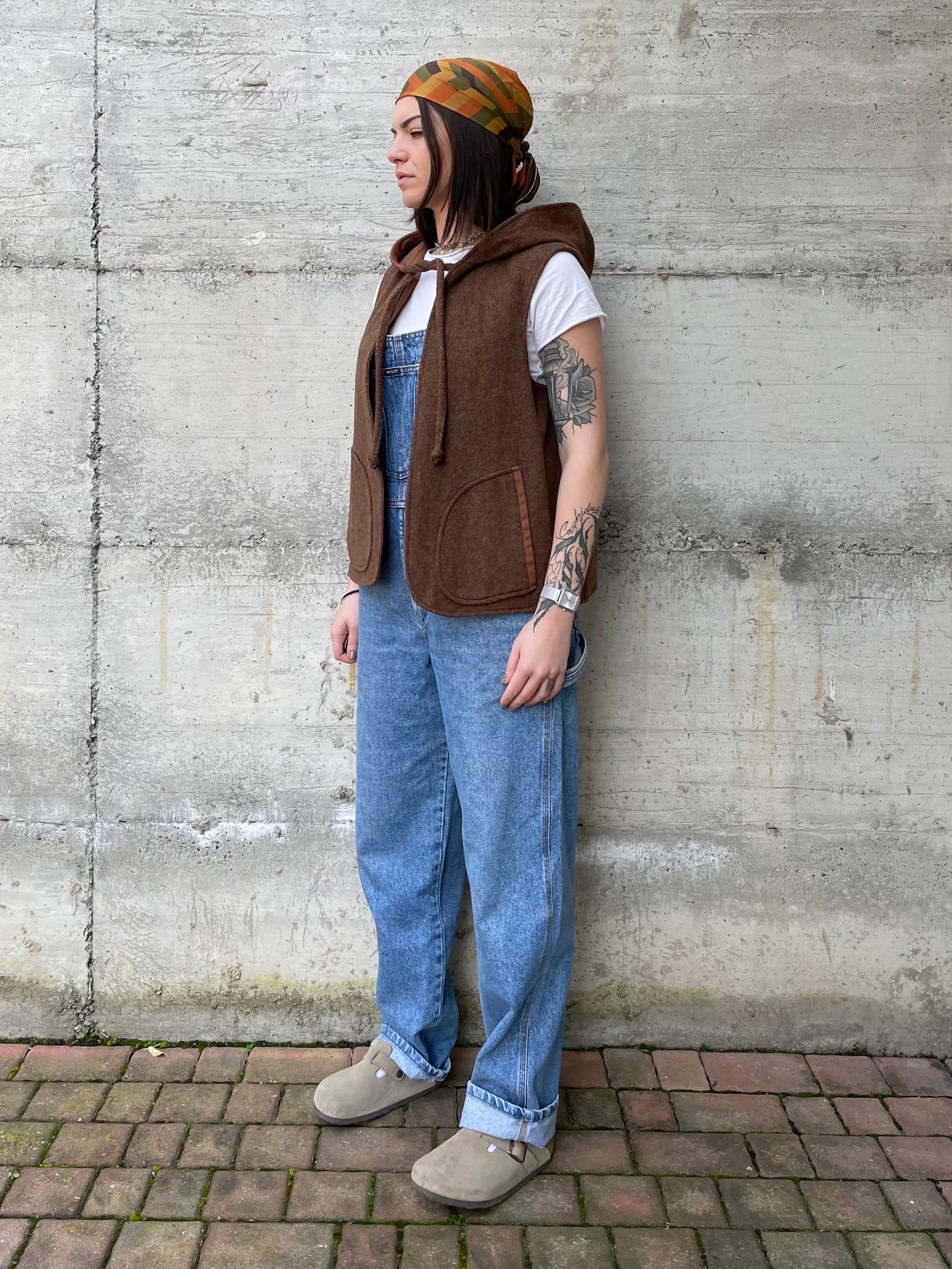 Gilet double face sartoriale con cappuccio