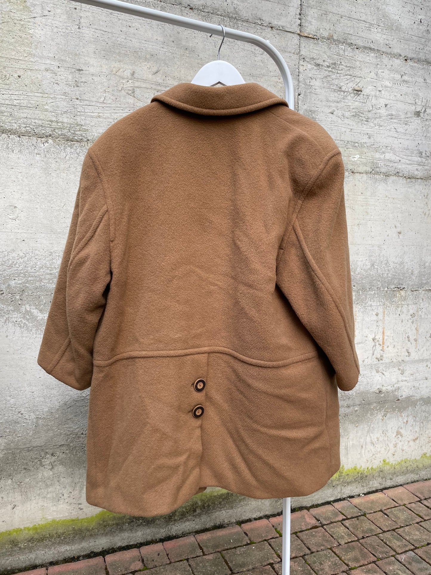 Caban sartoriale biscotto in pura lana