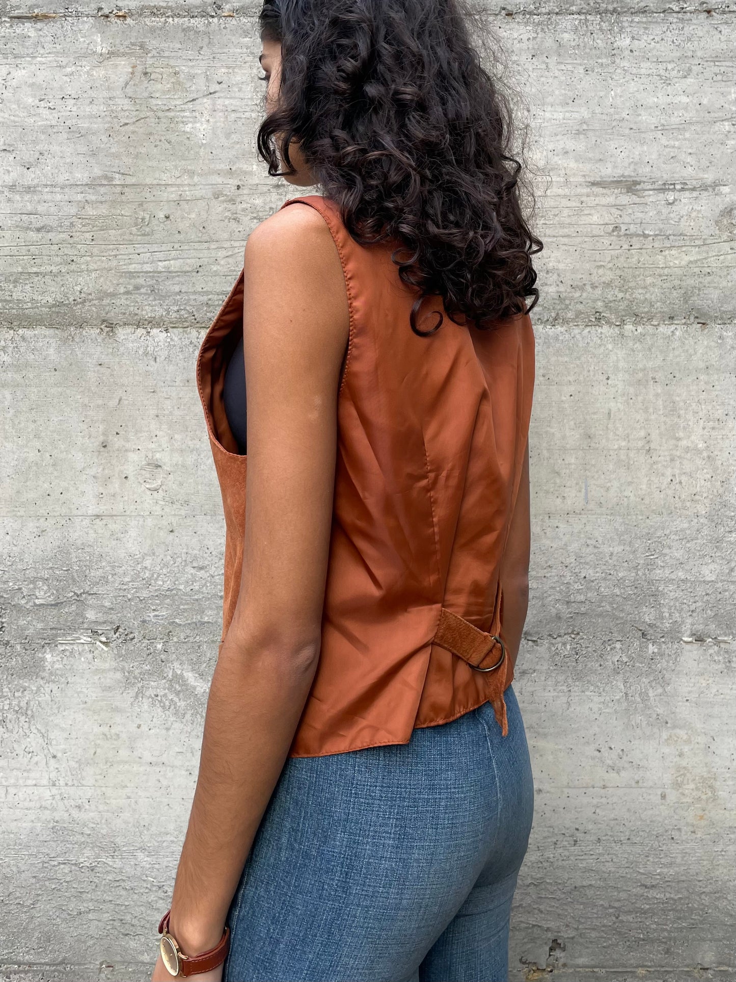 Gilet suede ruggine - taglia S uomo