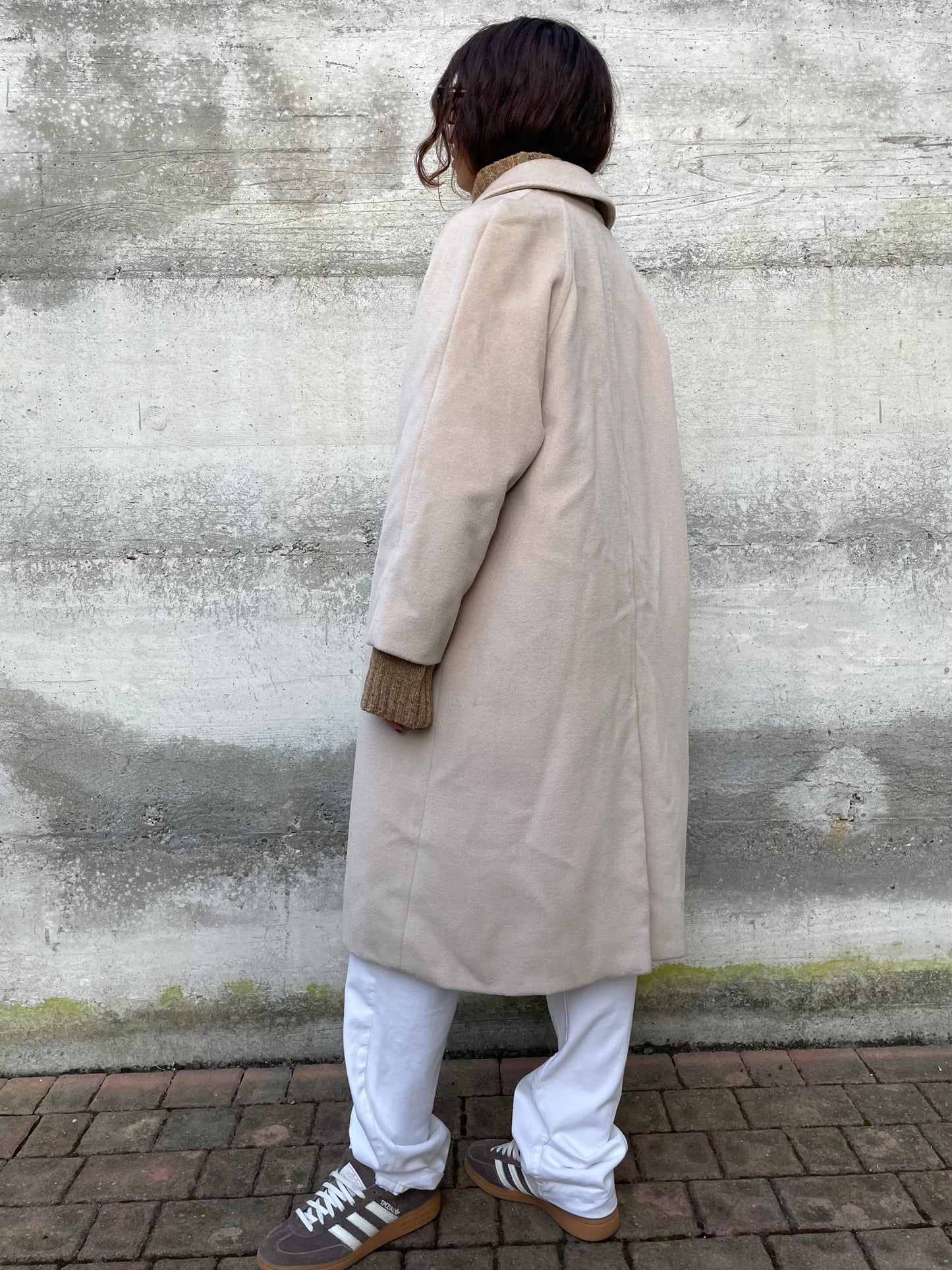 Cappotto sartoriale avorio in pura lana