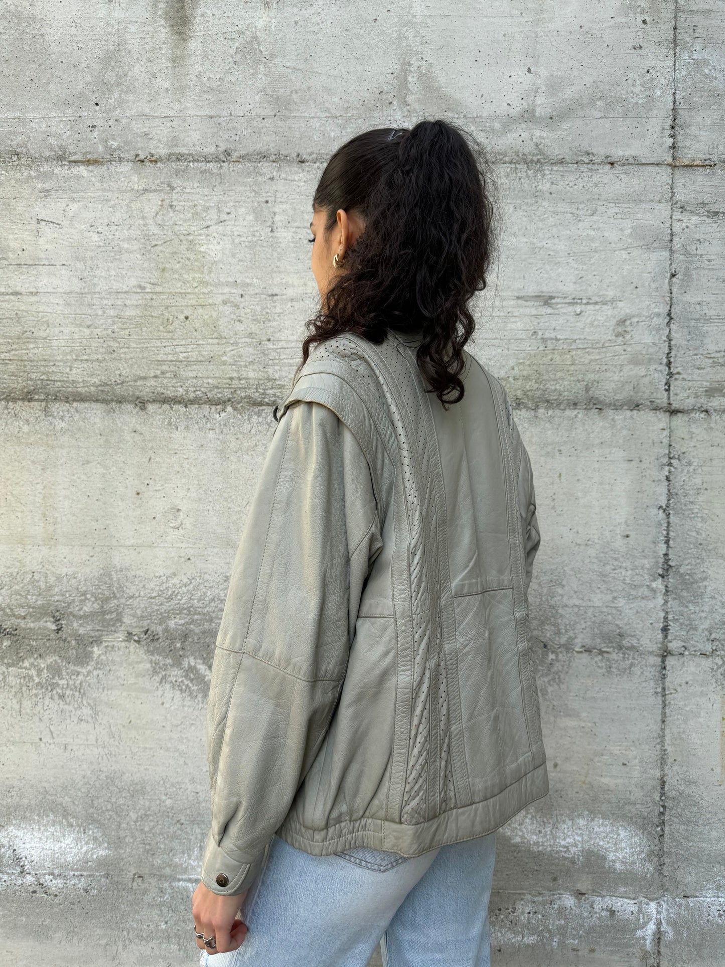 Bomber in vera pelle ghiaccio