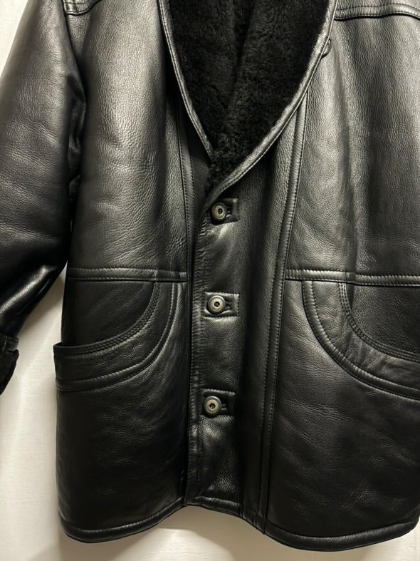 Montone Shearling nero in nappa, taglia 50it uomo (M)