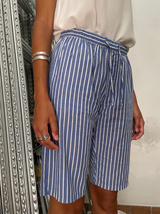 Bermuda boxer vichy azzurro e bianco 100% cotone - taglia S