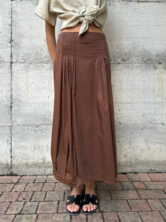 Gonna sartoriale Made in Italy in cotone