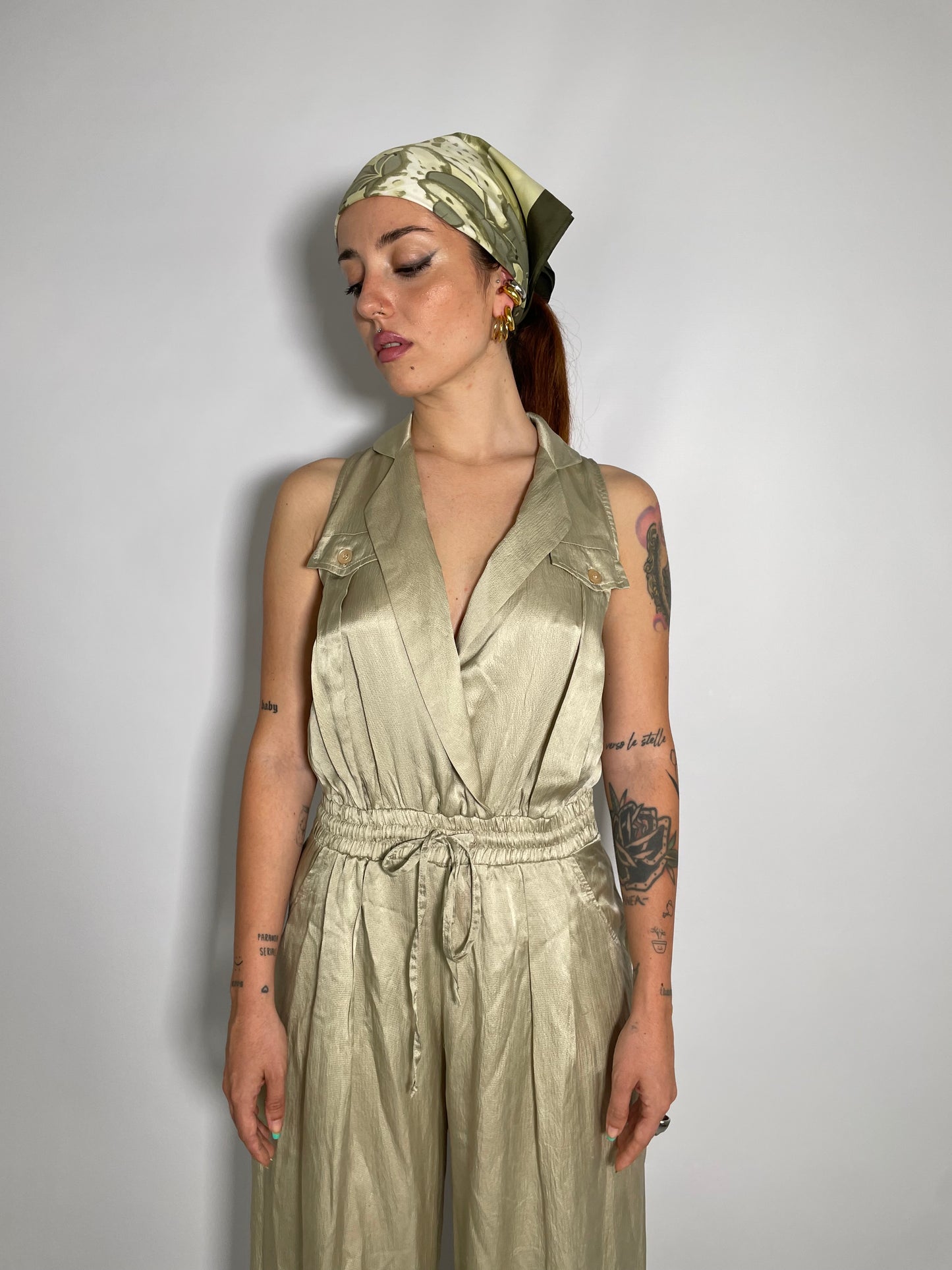 Jumpsuit Twinset sabbia 100% seta - taglia S