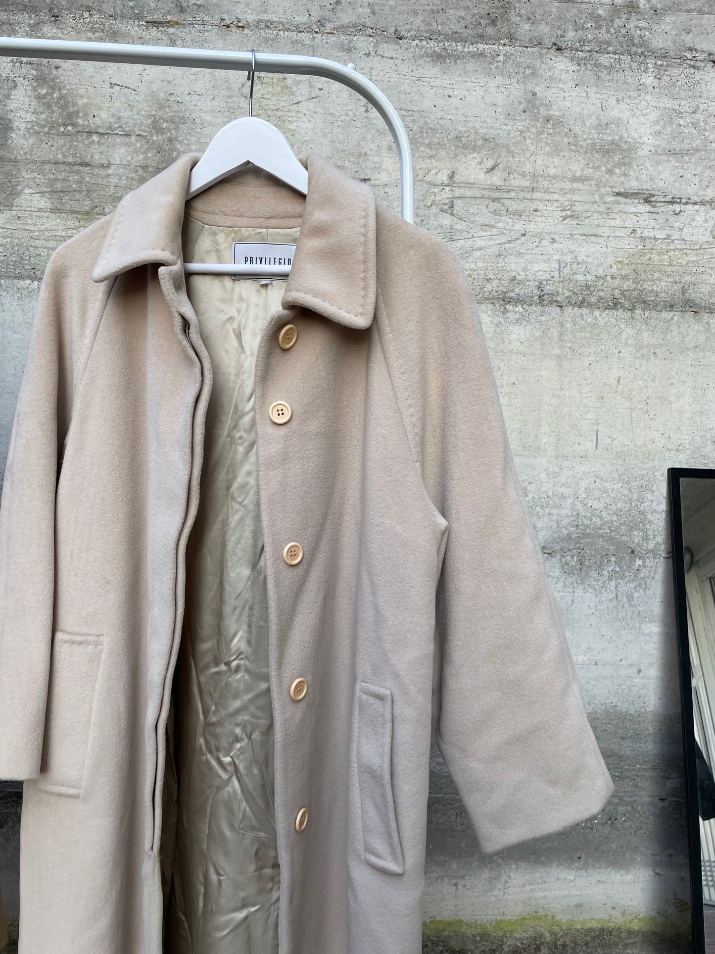 Cappotto sartoriale avorio in pura lana