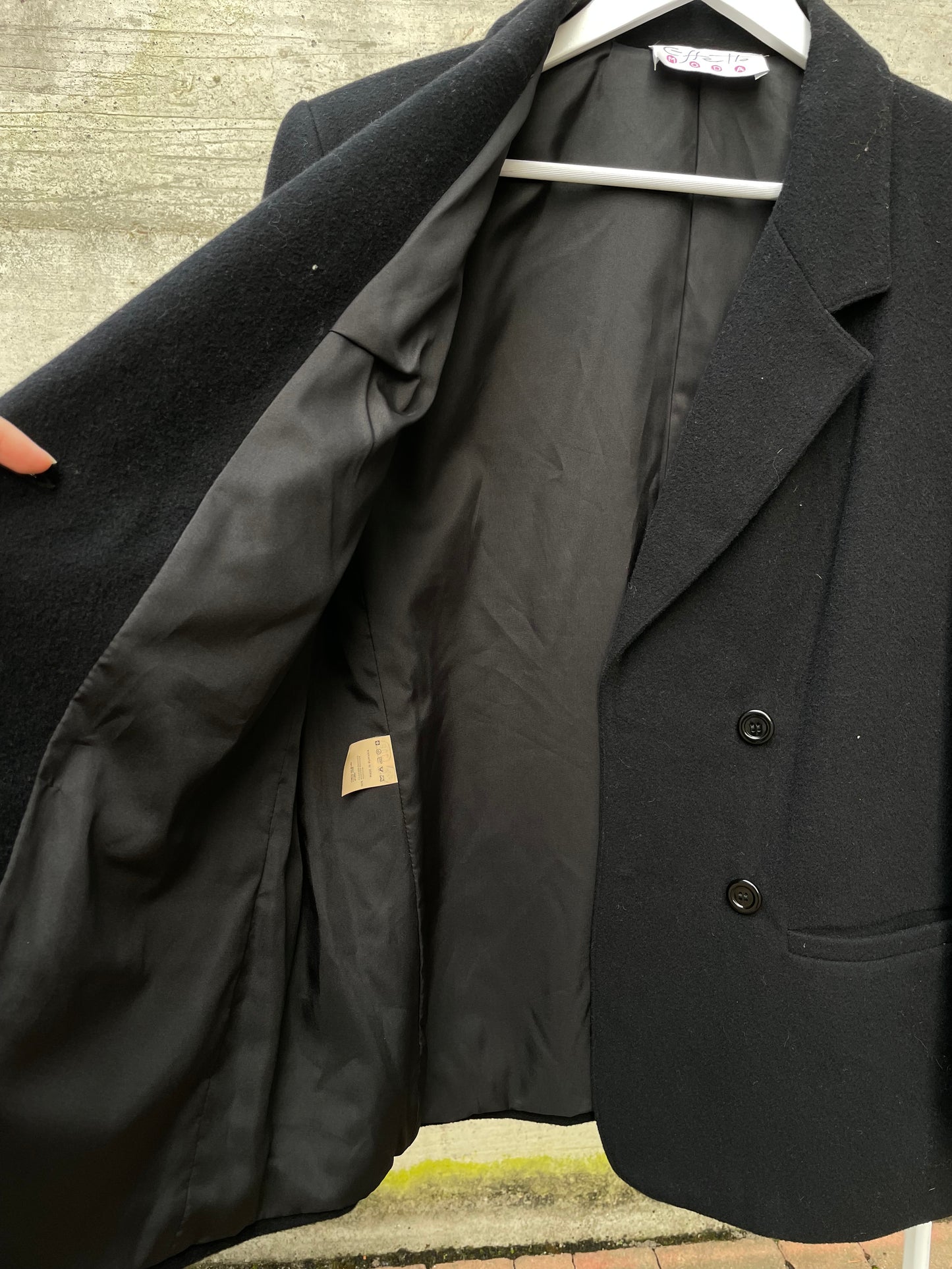 Blazer sartoriale nero doppiopetto in lana