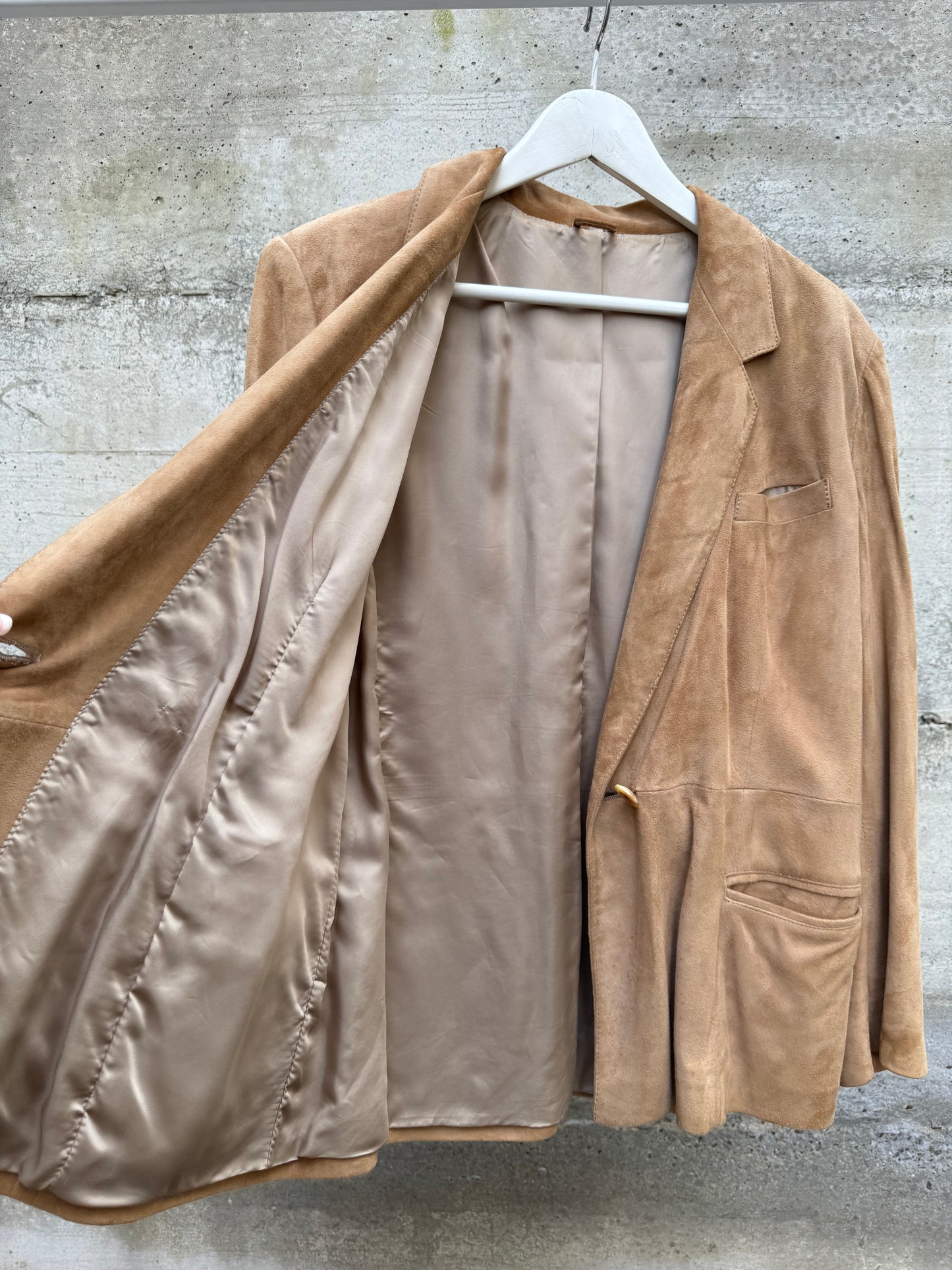 Blazer donna monopetto in renna color biscotto