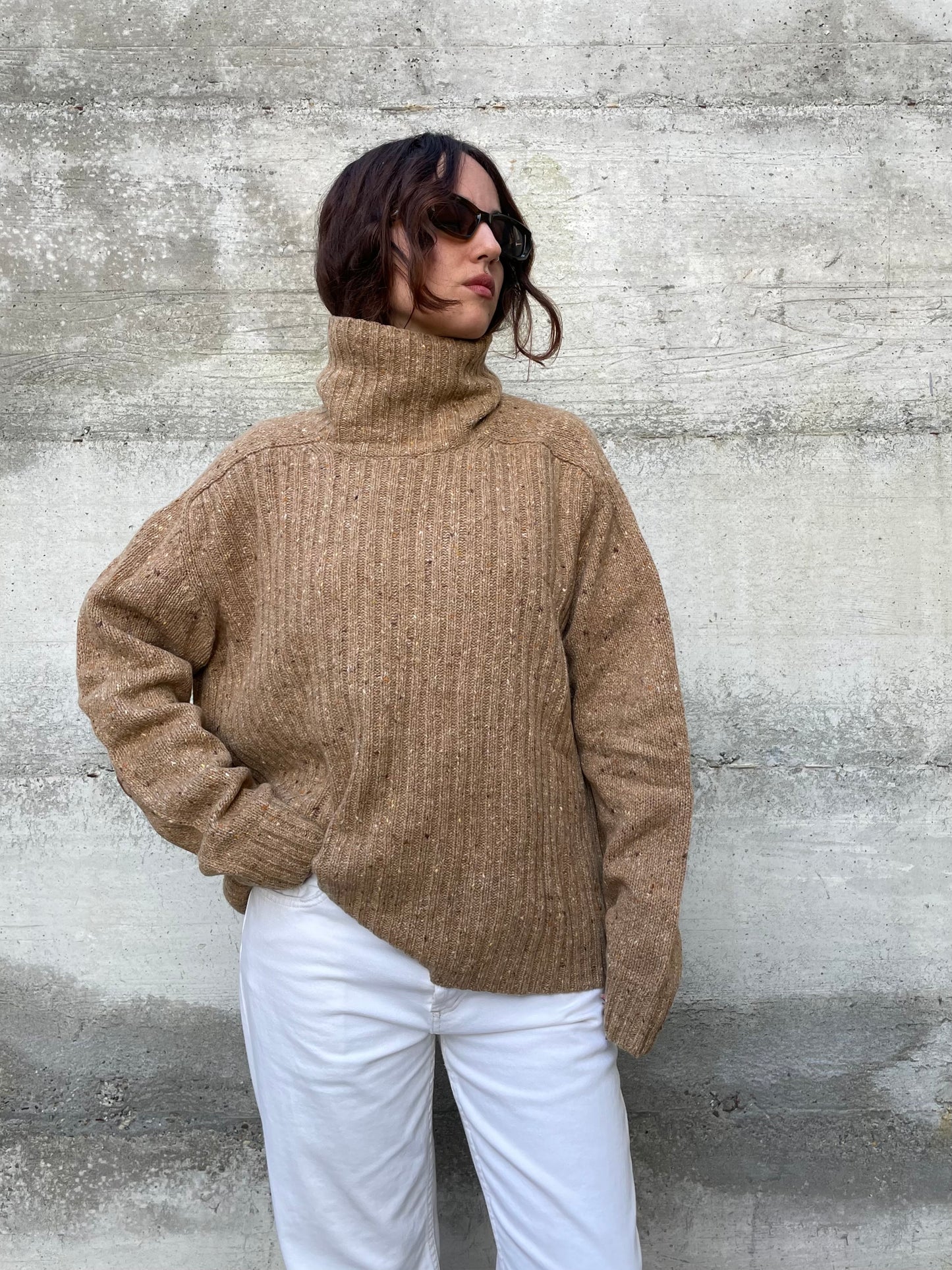 Dolcevita con toppe D'Aniello Boutique 70% lana merinos 30% cashmere