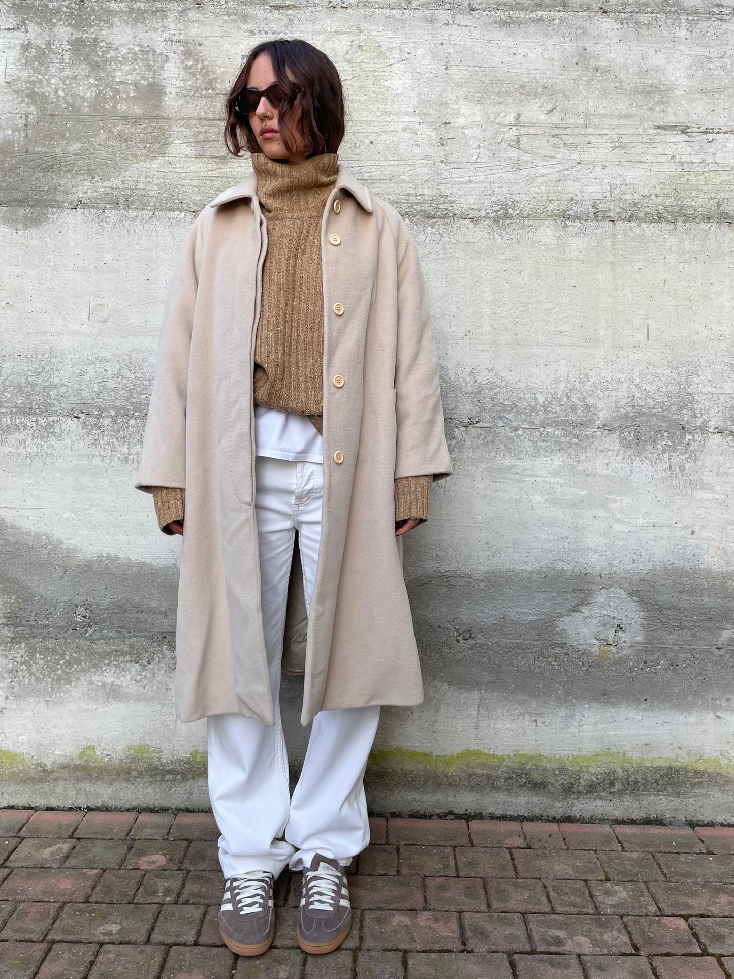 Cappotto sartoriale avorio in pura lana