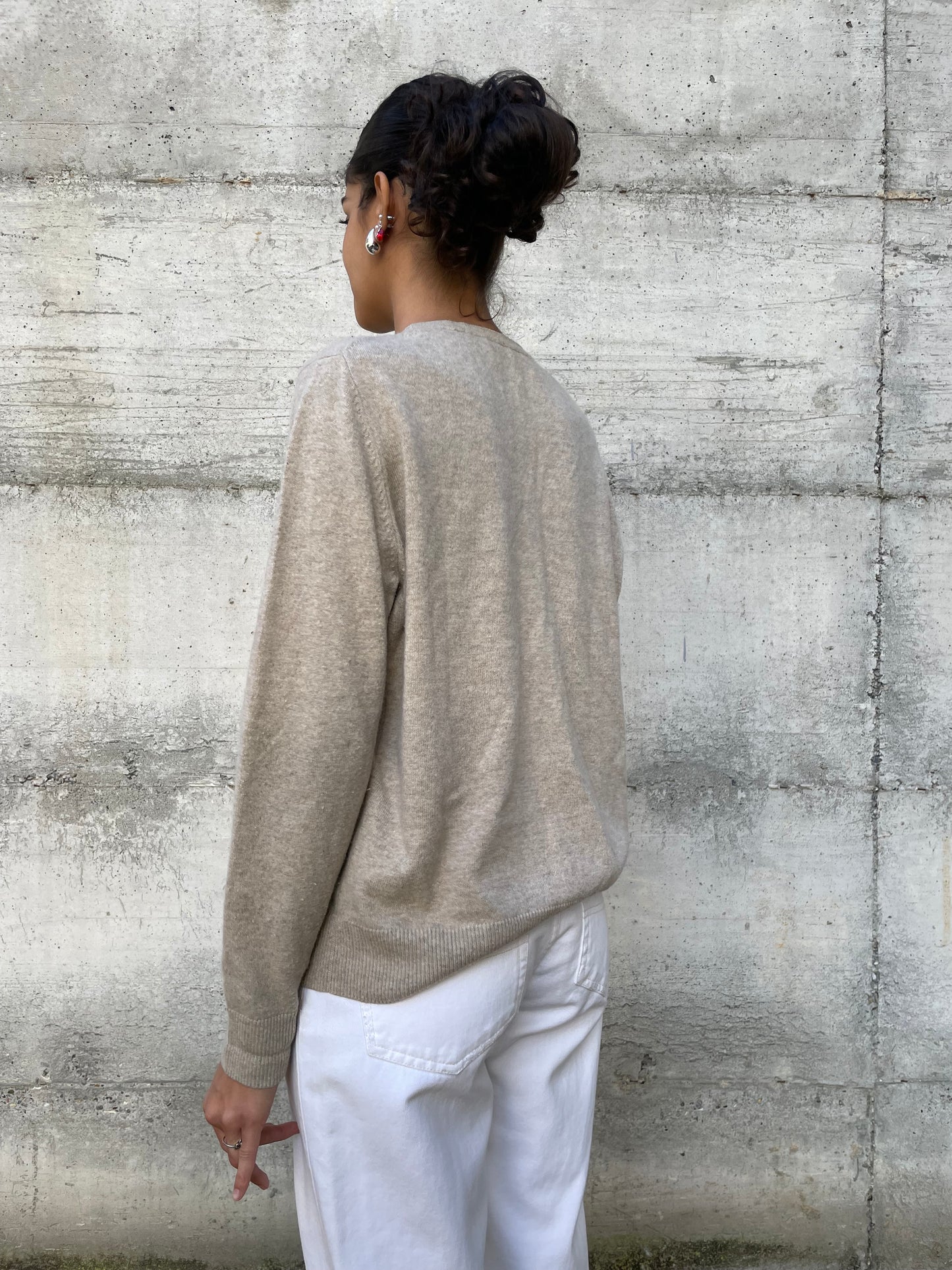 Cardigan sabbia 100% cashmere - taglia M