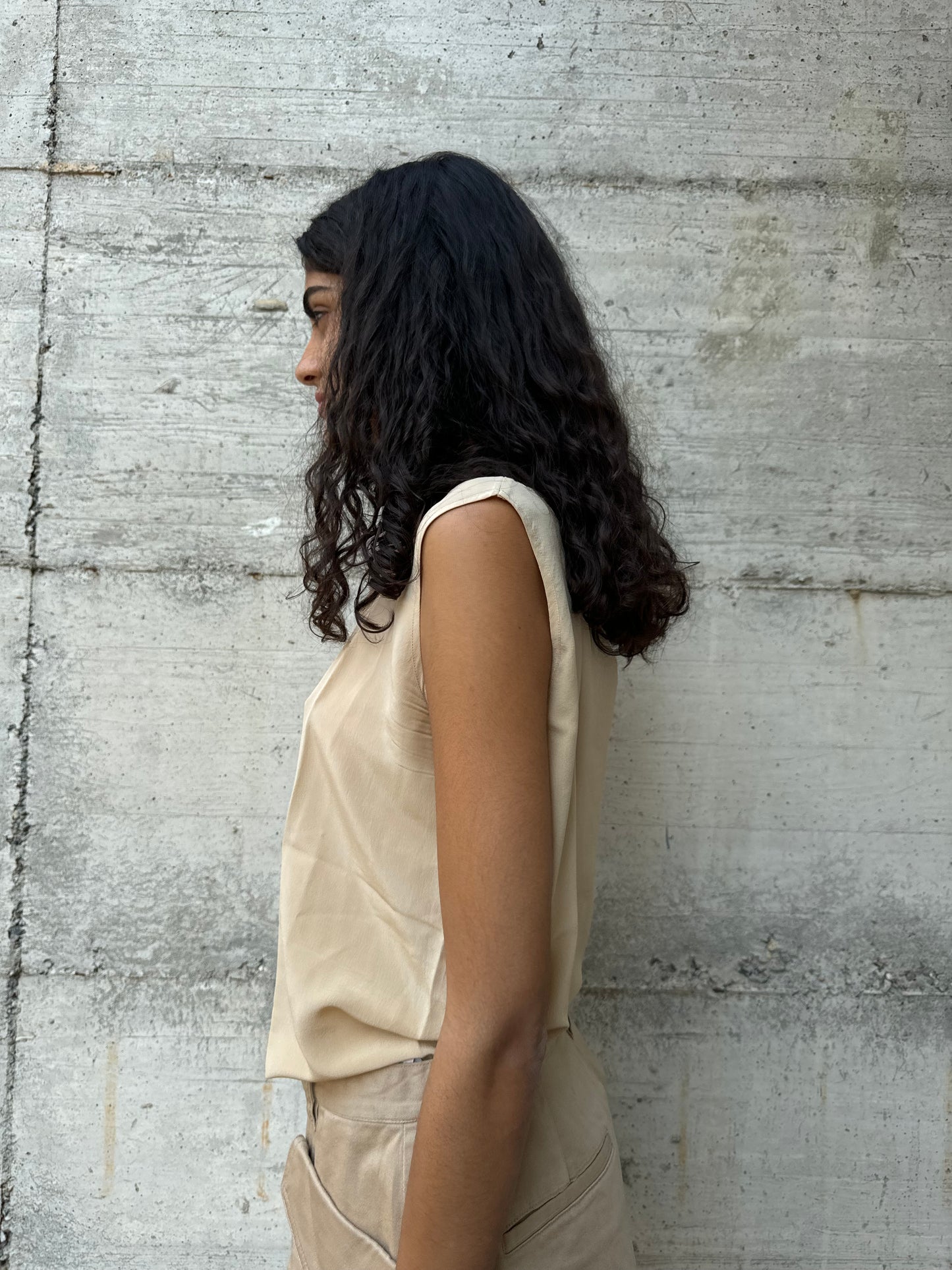 Top sartoriale in pura seta