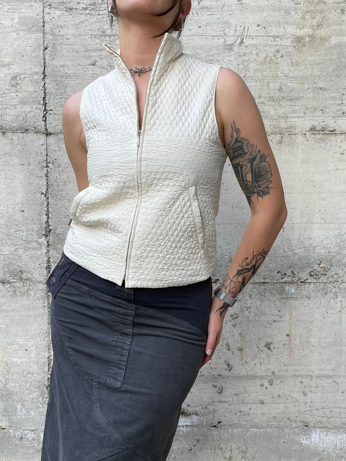 Smanicato trapuntato Eskey bianco - S