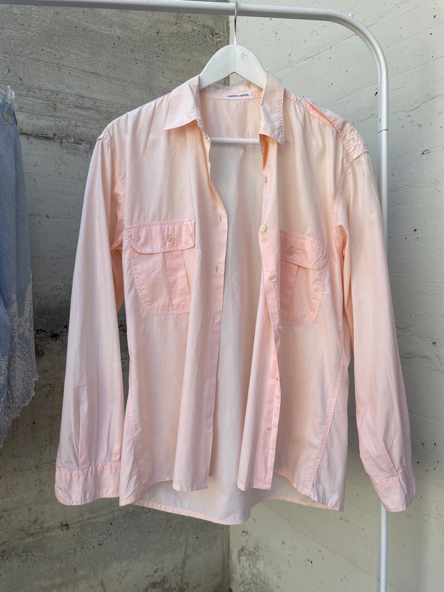 Camicia safari Aspesi in cotone rosa cipria - taglia M