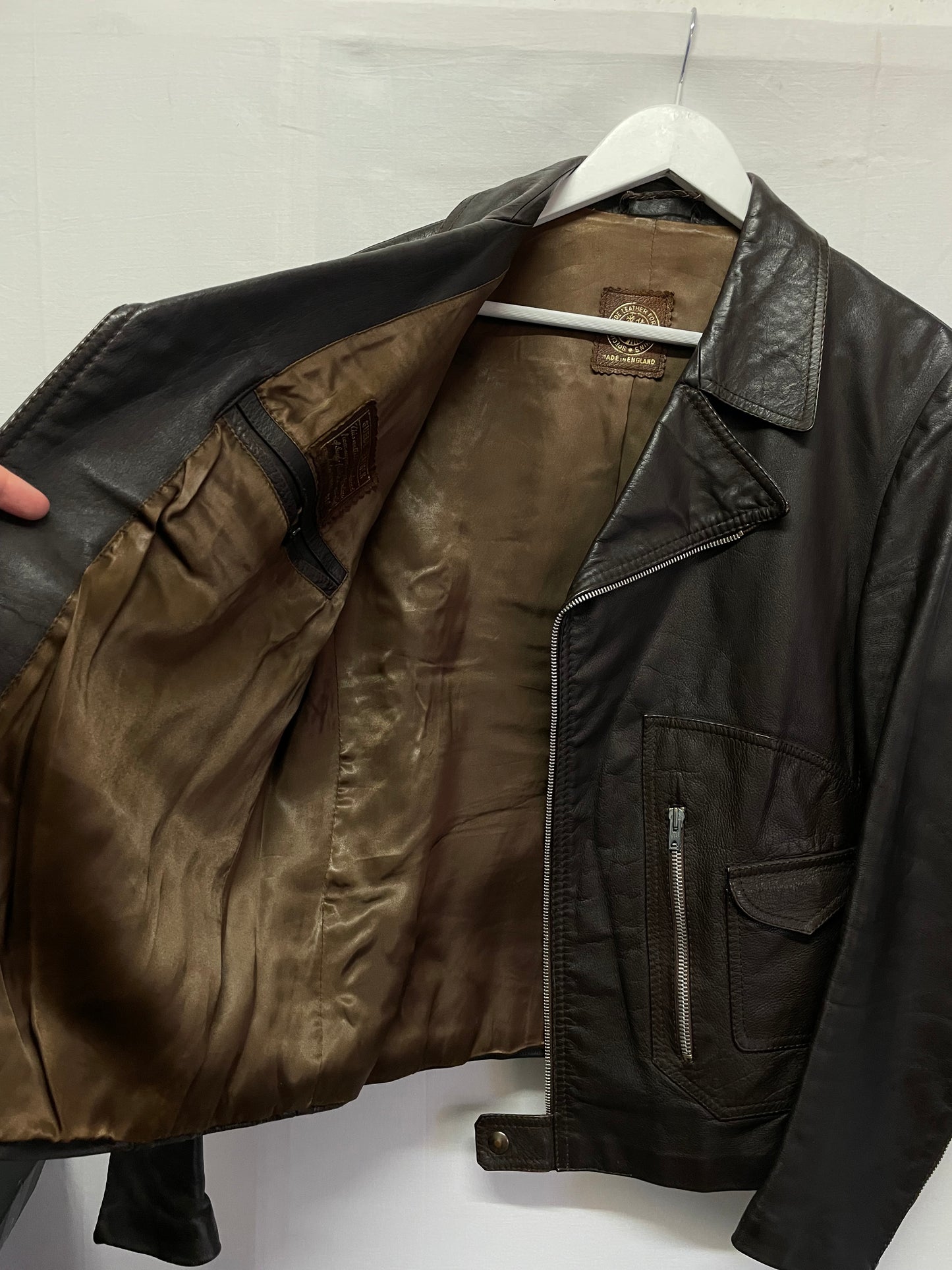 Chiodo vintage testa di moro Made in England, taglia S uomo