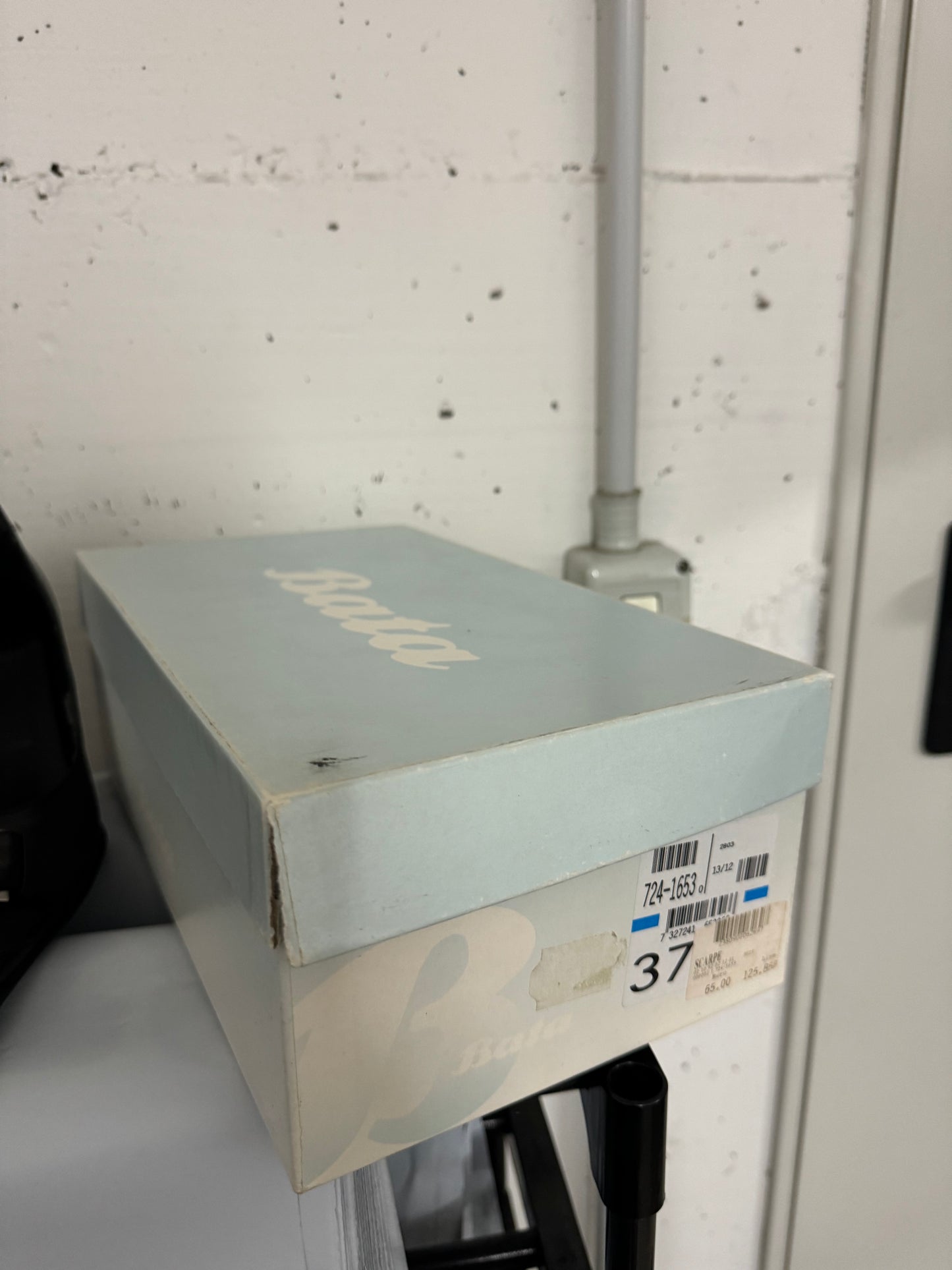 Decolletè vintage in vera pelle nere con fibbia, eu37