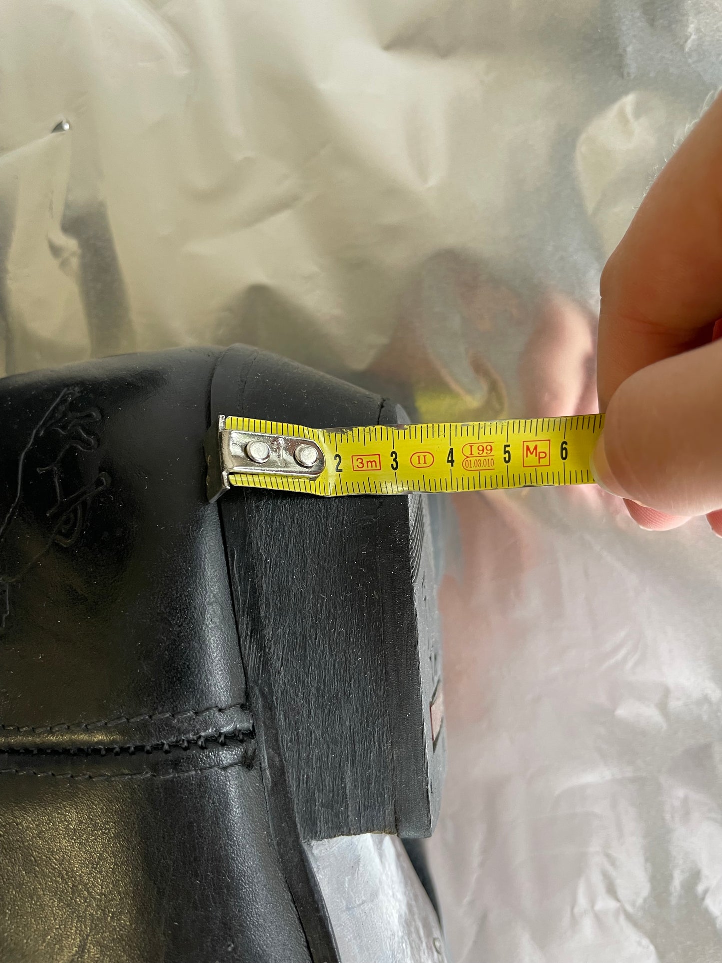 EU 39 - Texano vintage vera pelle nero, originale americano