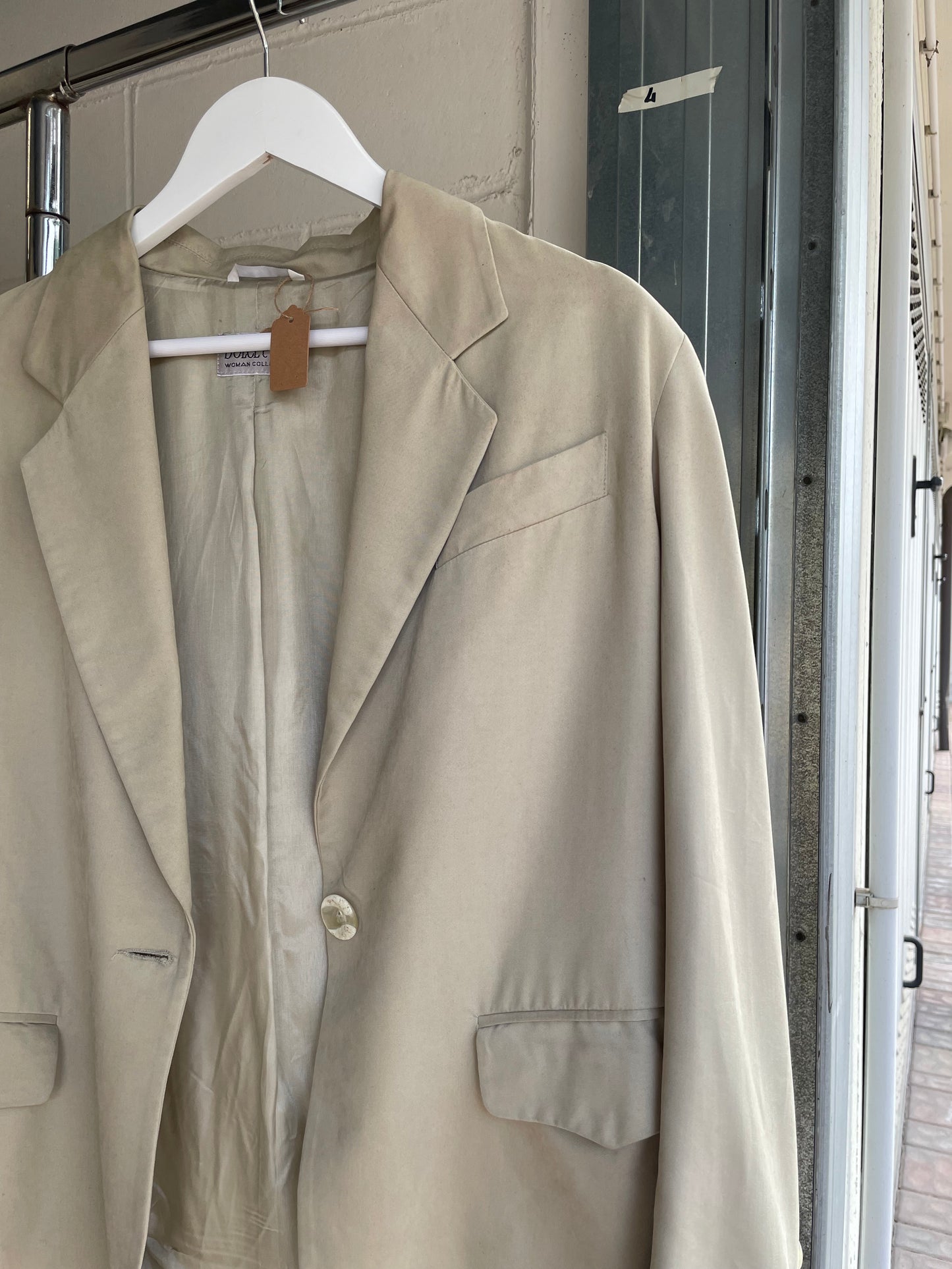 Blazer in seta cotta color sabbia - 42it