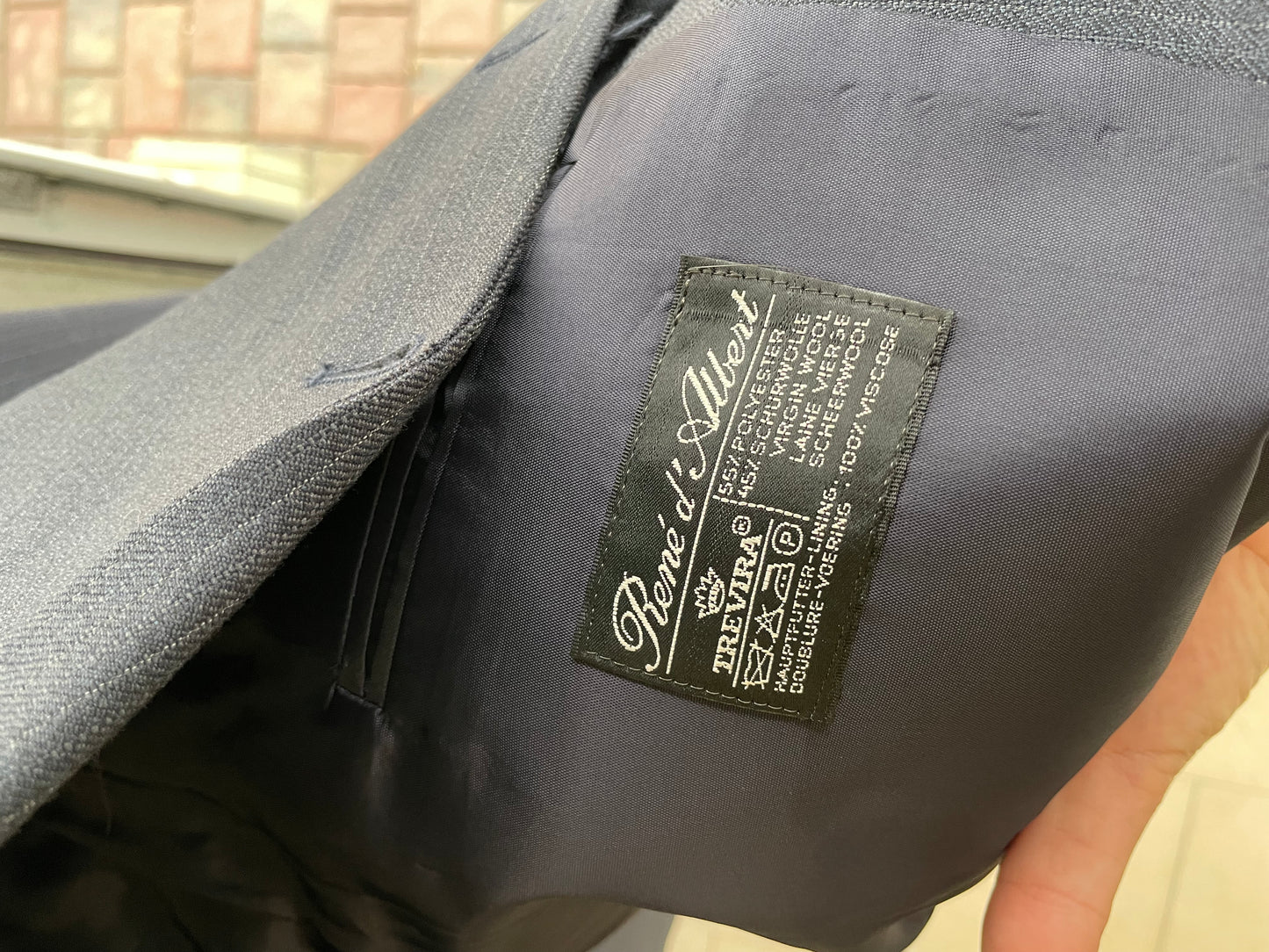 Blazer sartoriale blu navy gessato - taglia S uomo