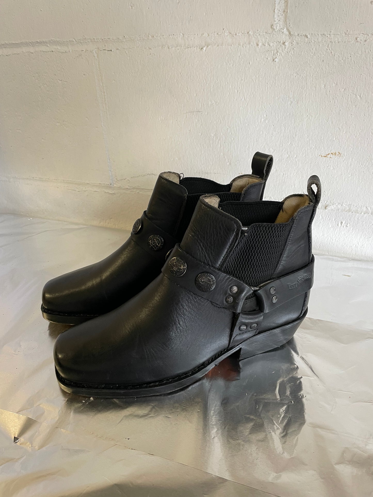 EU 38 - Kentucky boots bassi Levi's Strauss vera pelle neri