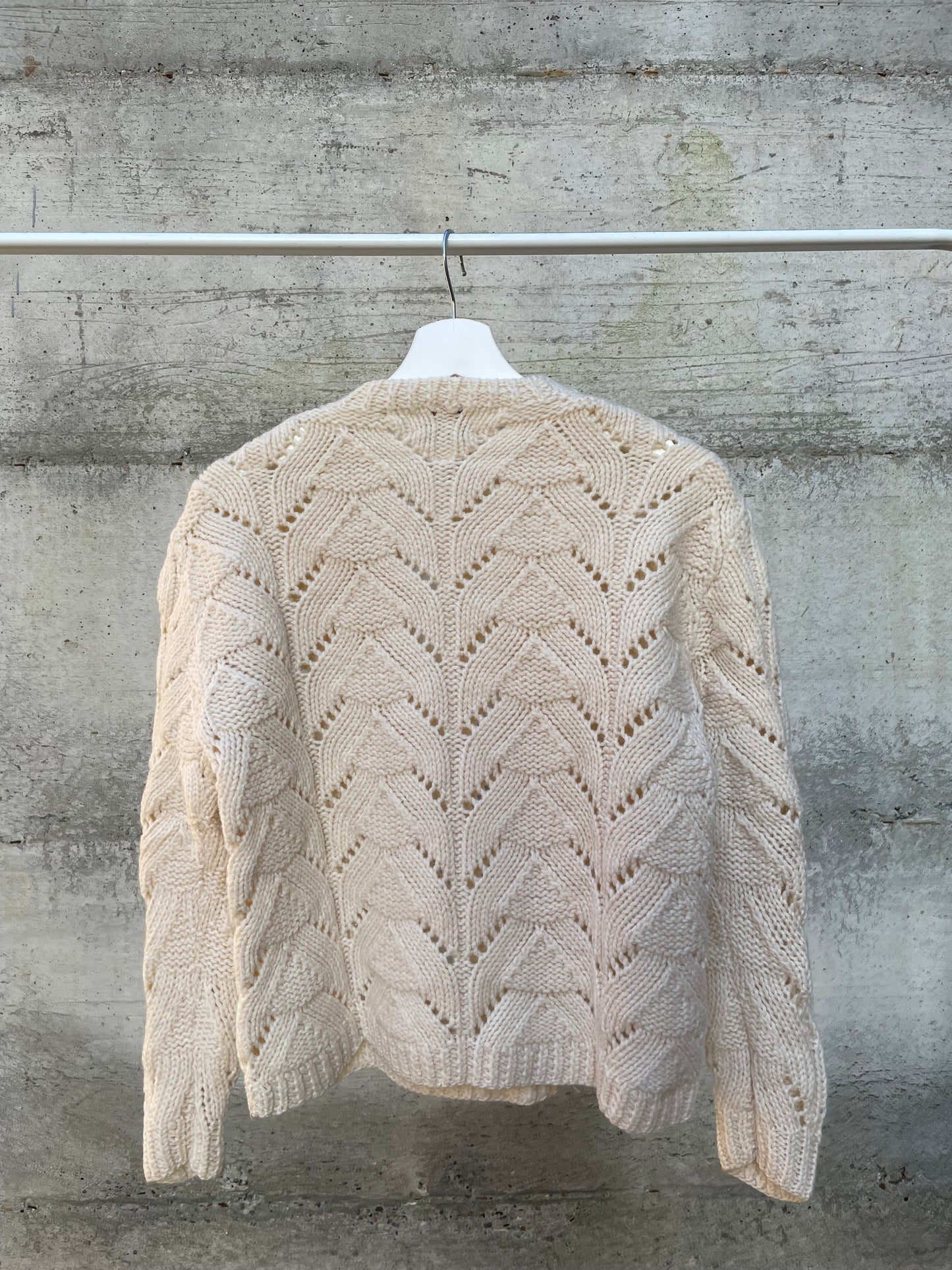 Maglione girocollo sartoriale burro 100% lana - taglia M