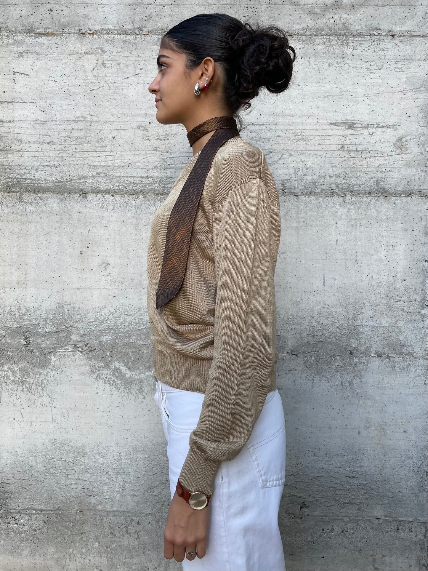 Maglioncino sartoriale 100% cotone scollo a V - taglia M