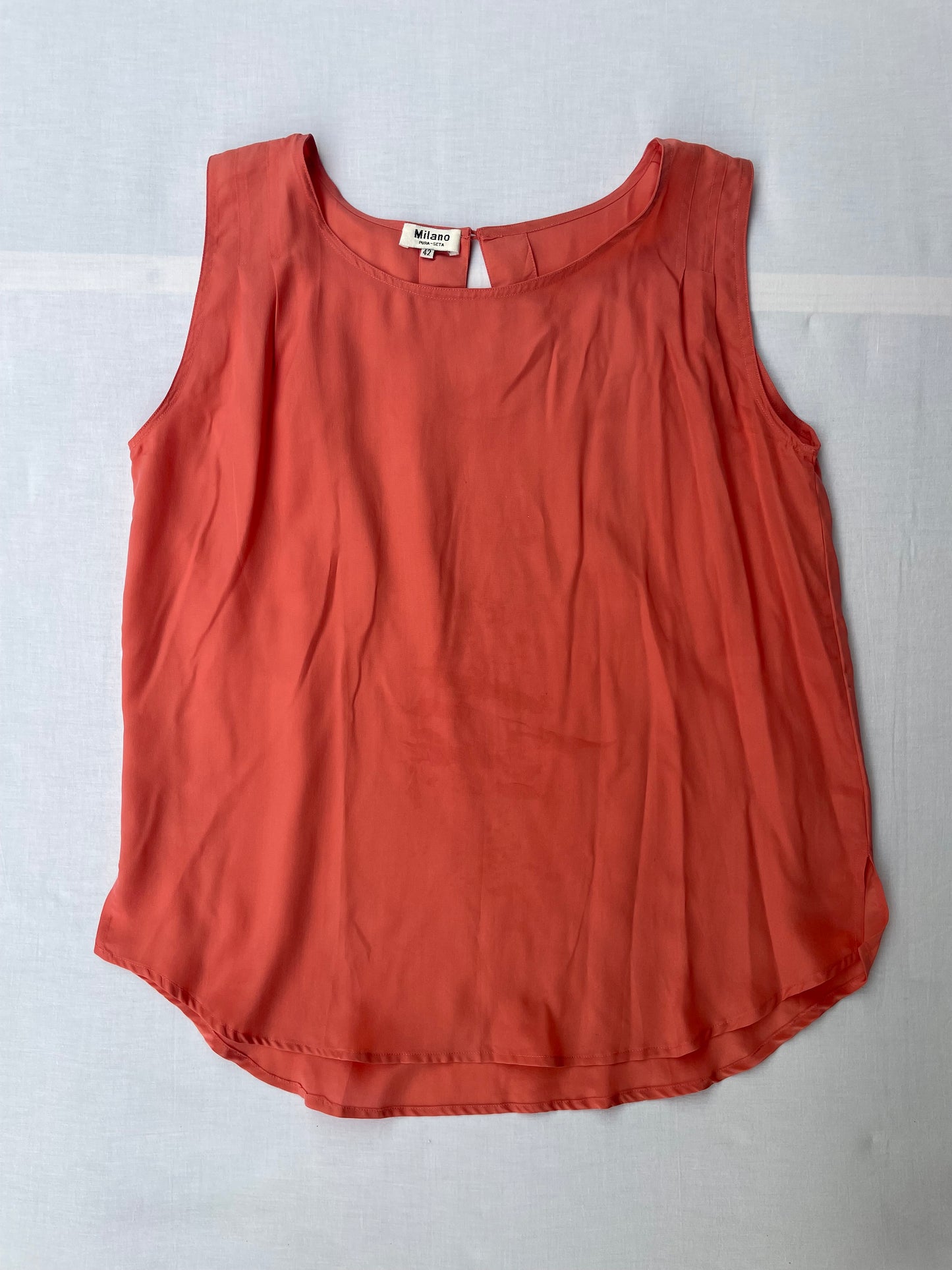 Top scivolato in pura seta salmone - taglia M