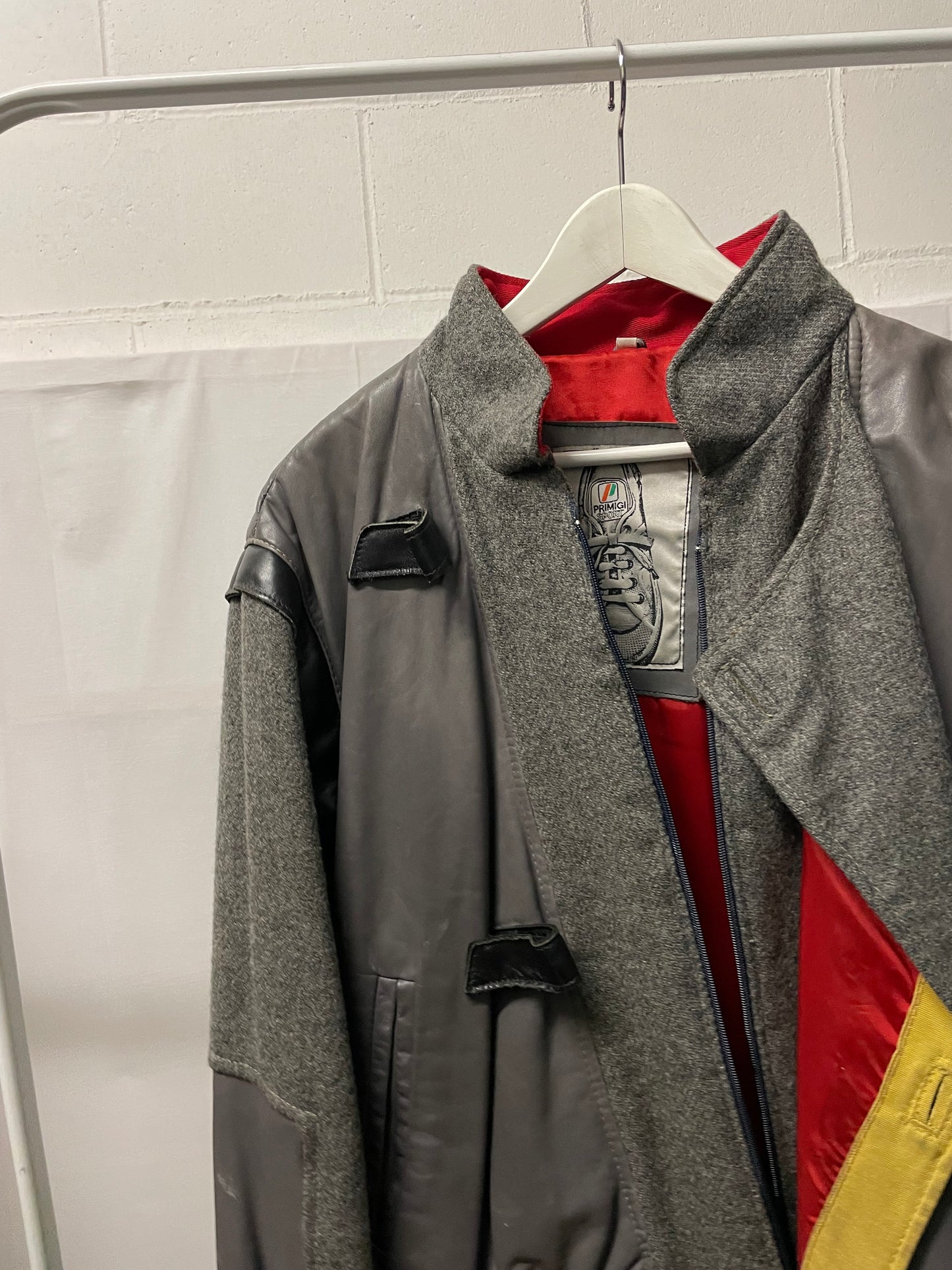 Bomber smanicabile in vera pelle e lana, Primigi 90s