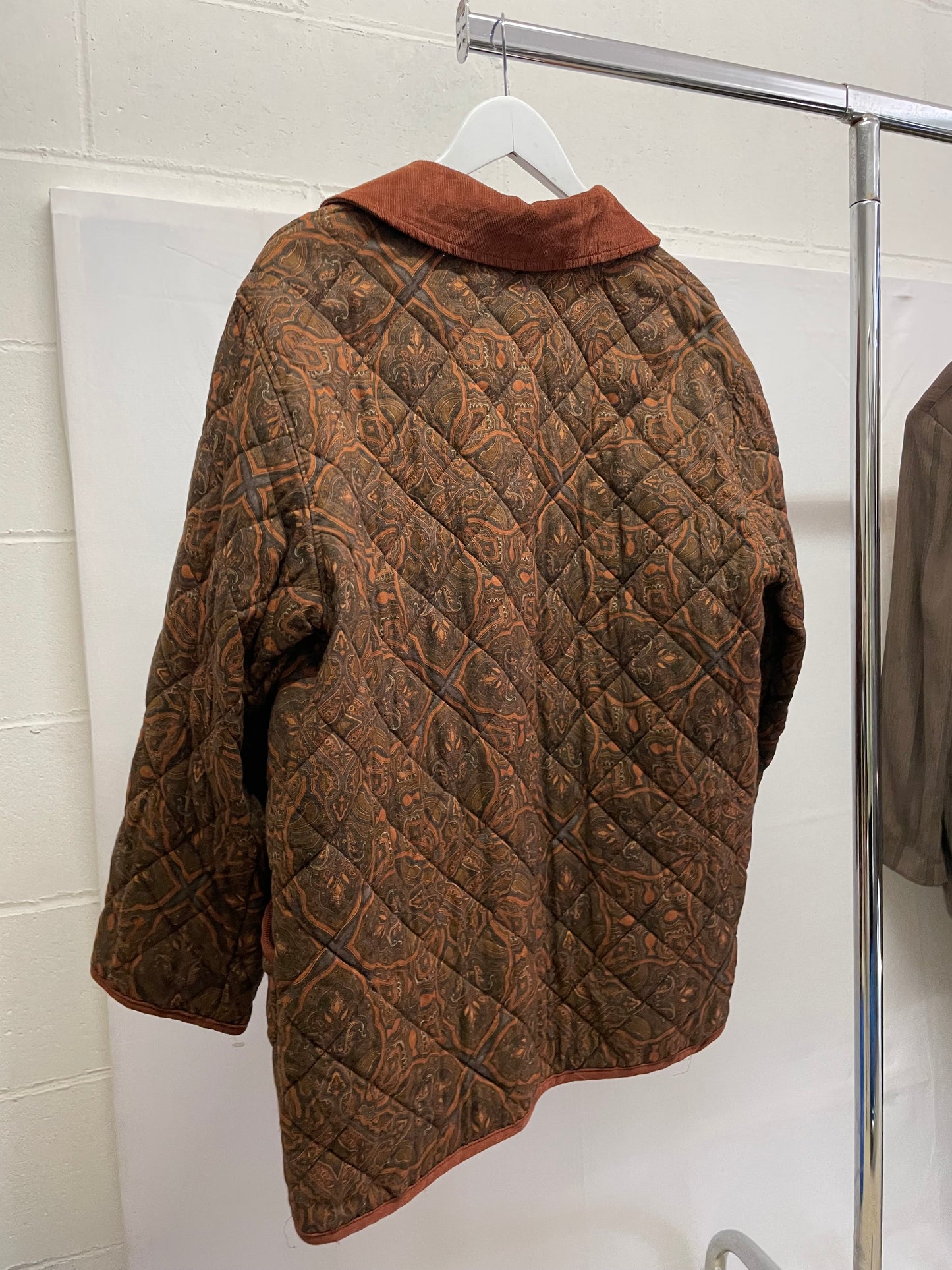 Giacca trapuntata leggera paisley cioccolato - M donna
