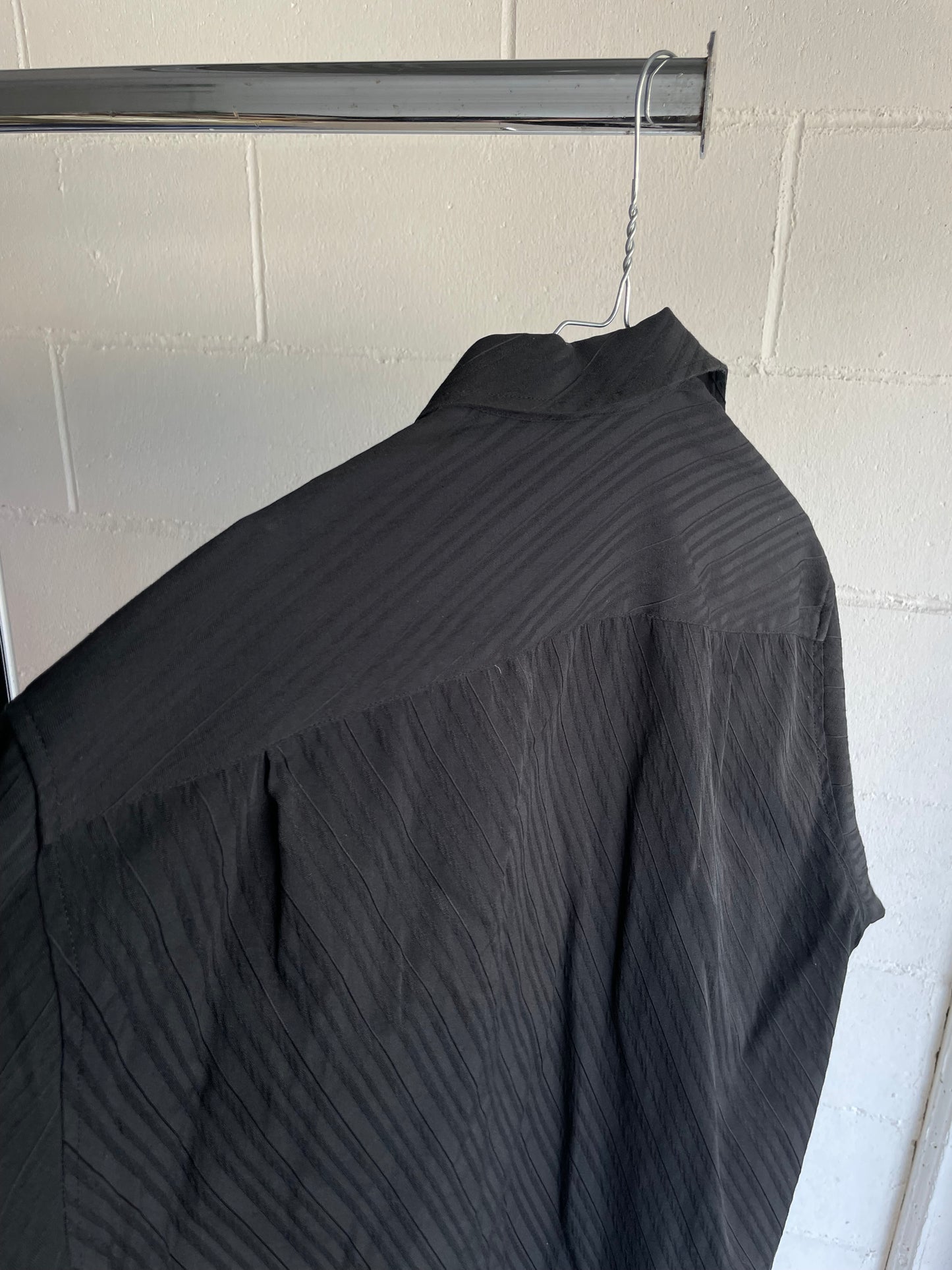 Camicia oversize nera con texture 100% cotone - M uomo